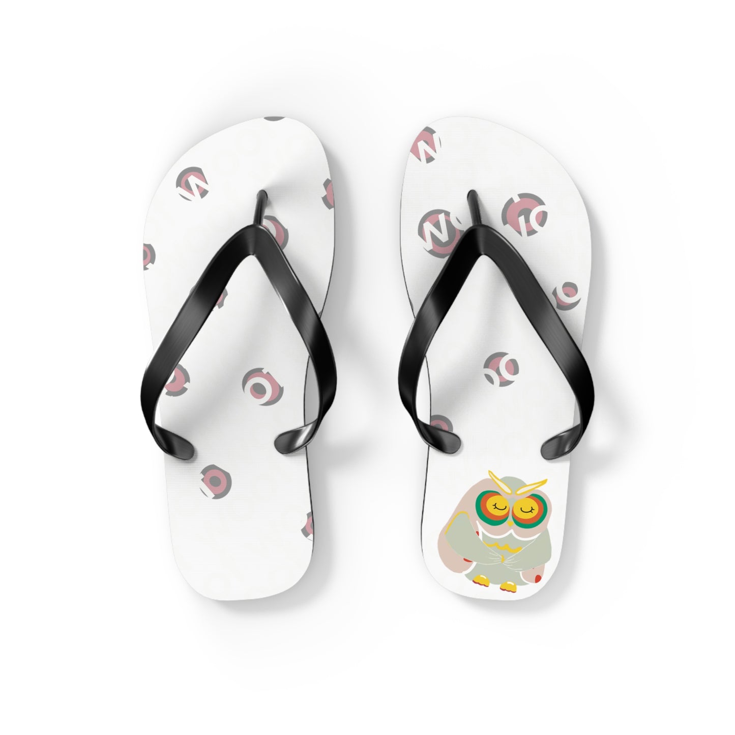 Colorful Owl Flip Flops, Fun Summer Sandals for Beach Days, Vacation Footwear, Holiday Gifts for Friends, Relaxation Essentials