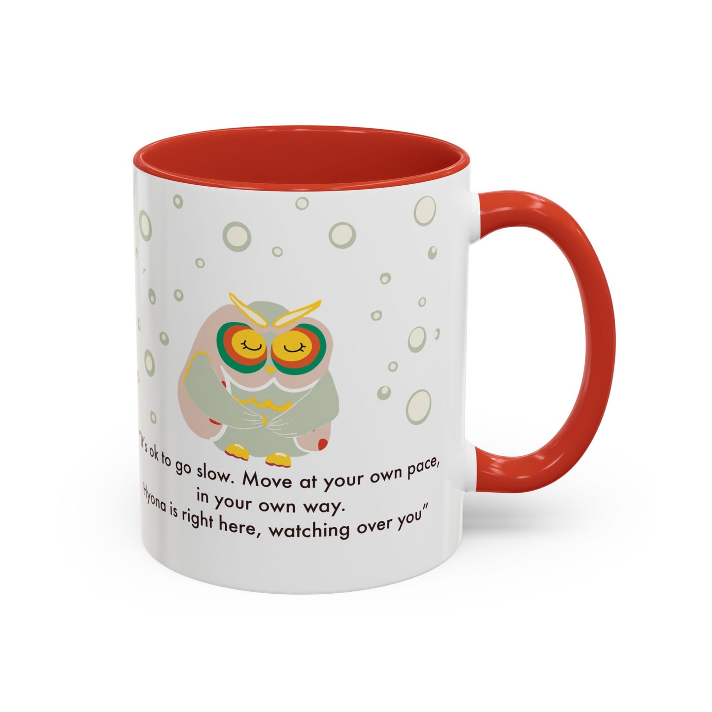 Inspirational Owl Coffee Mug - Relaxing Gift for Coffee Lovers, Motivational Drinkware, Cute Home Decor, Self-Care Reminder