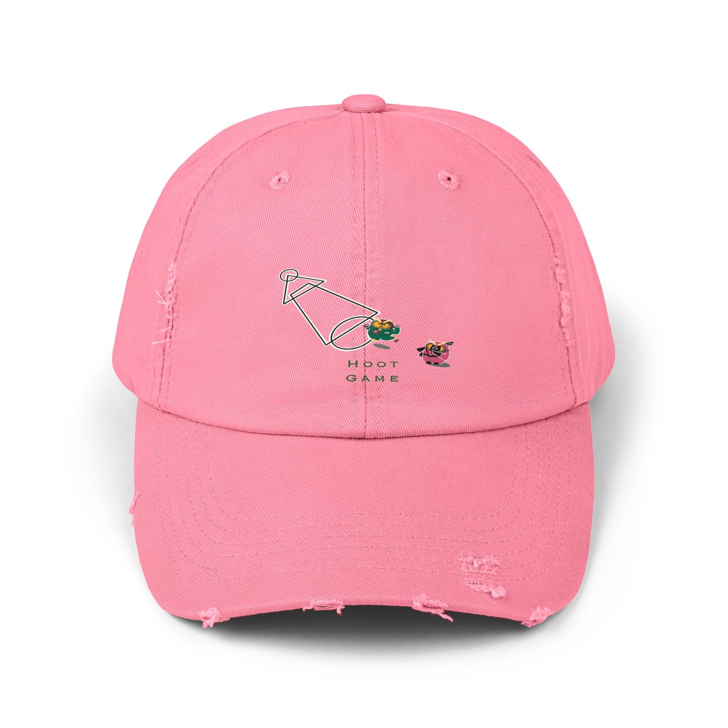 Unisex Distressed Cap - Hoot Game Inspired Fashion Hat