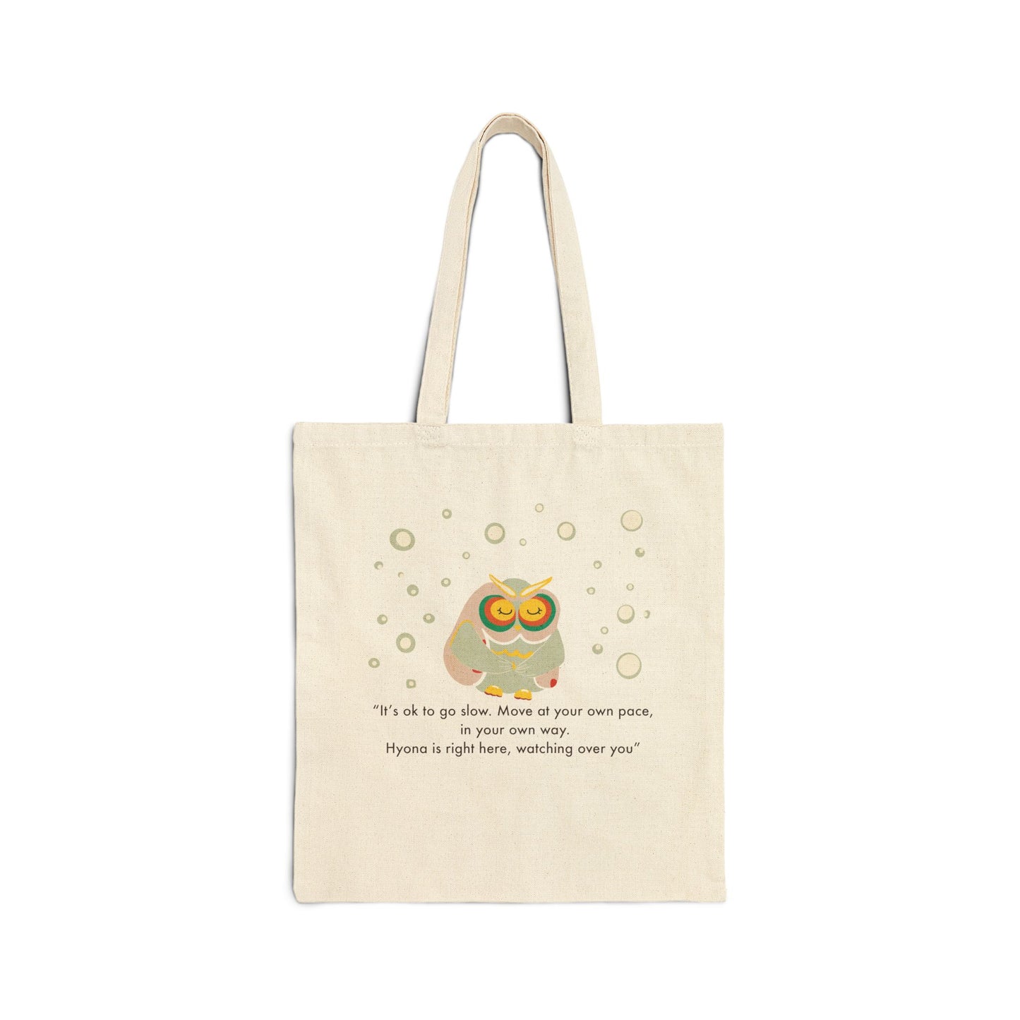 Inspirational Owl Canvas Tote Bag, Reusable Shopping Bag, Eco-Friendly Gift, Cute Owl Art, Positive Vibes