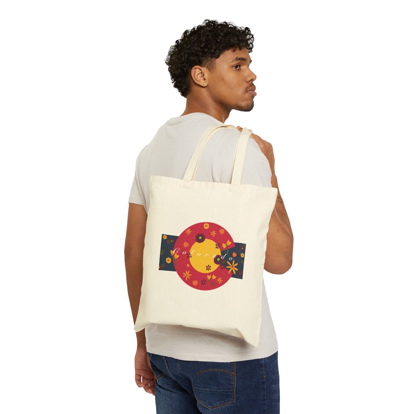 Vibrant Floral Tote Bag, Eco-Friendly Shopping Bag, Beach Bag, Reusable Grocery Bag, Gift for Her, Artsy Canvas Bag