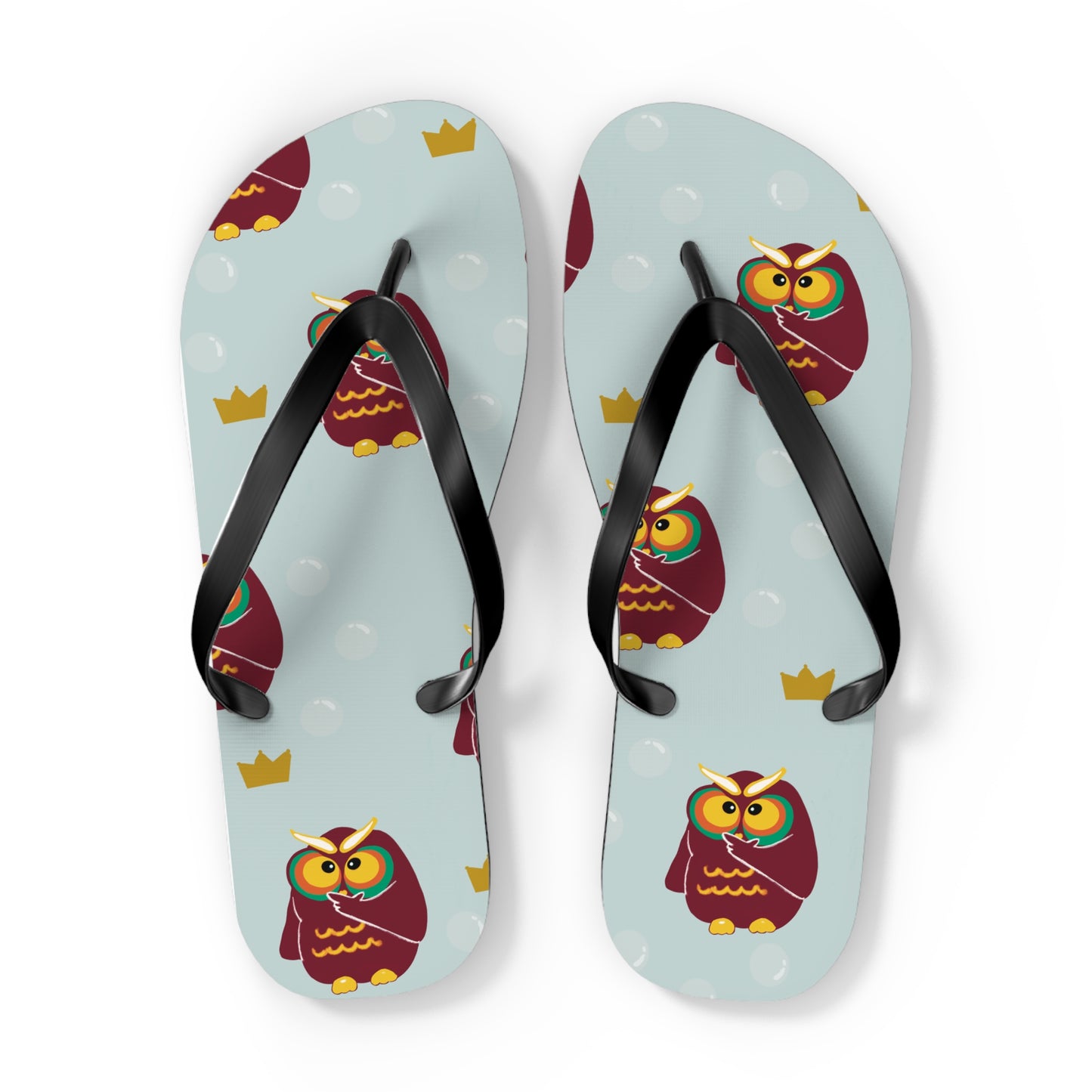 Owl Print Flip Flops - Fun Summer Footwear