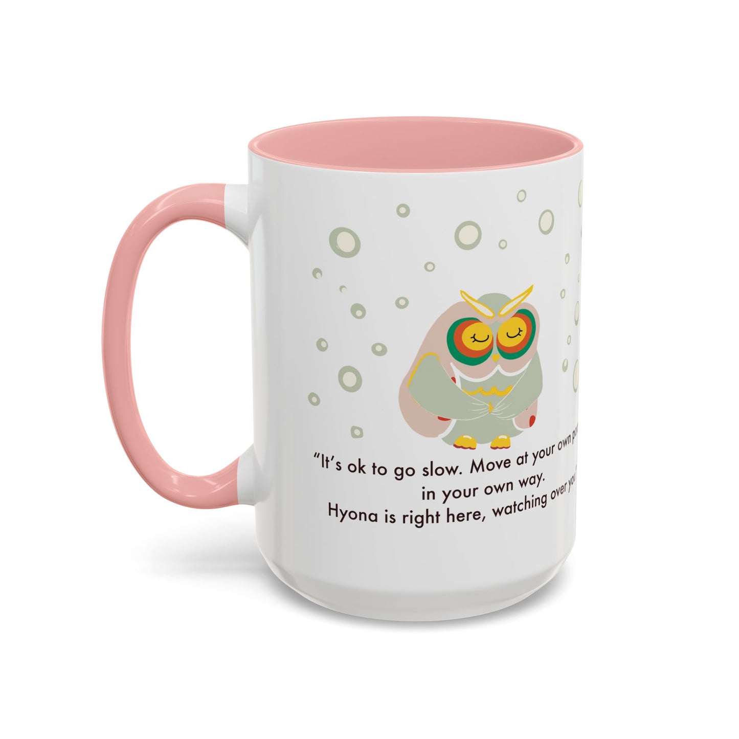 Inspirational Owl Coffee Mug - Relaxing Gift for Coffee Lovers, Motivational Drinkware, Cute Home Decor, Self-Care Reminder