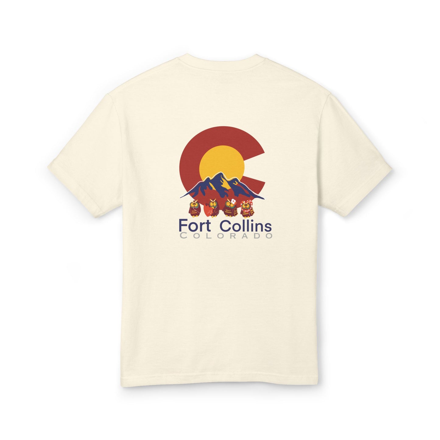 Fort Collins T-Shirt - Unisex Heavyweight Cotton Tee Featuring Colorado Design