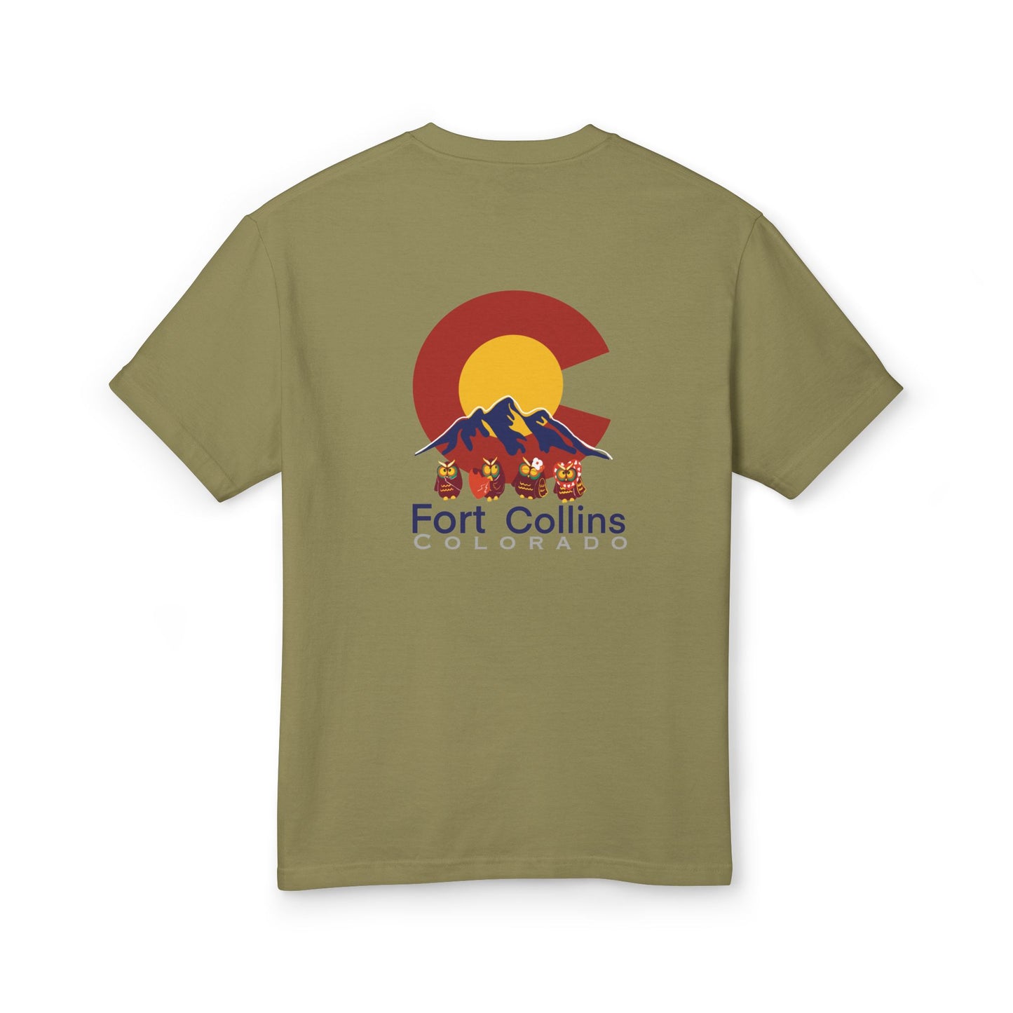 Fort Collins T-Shirt - Unisex Heavyweight Cotton Tee Featuring Colorado Design