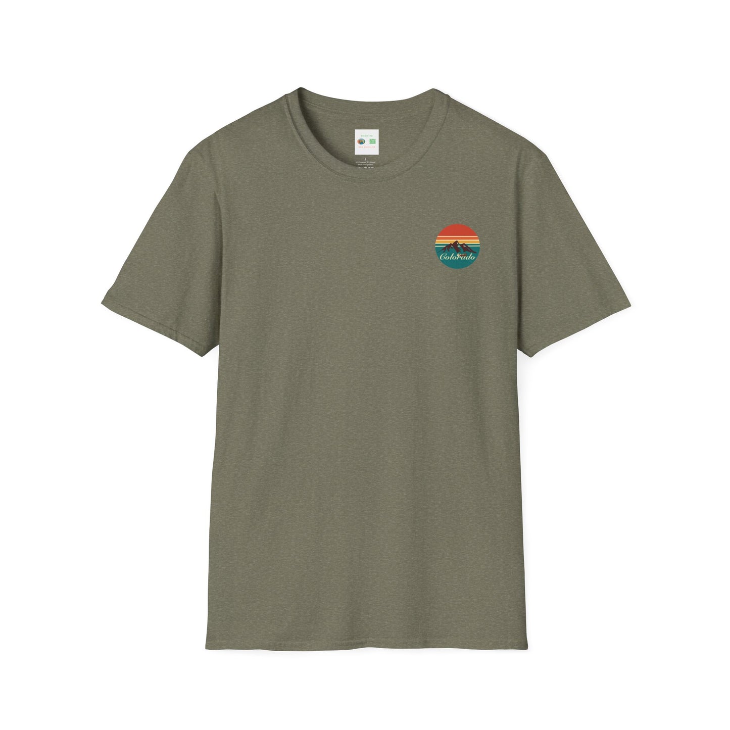 Retro Colorado Mountain T-Shirt | Softstyle Tee for Nature Lovers, Outdoor Adventures, Gifts, Travel Souvenir, Vintage Style
