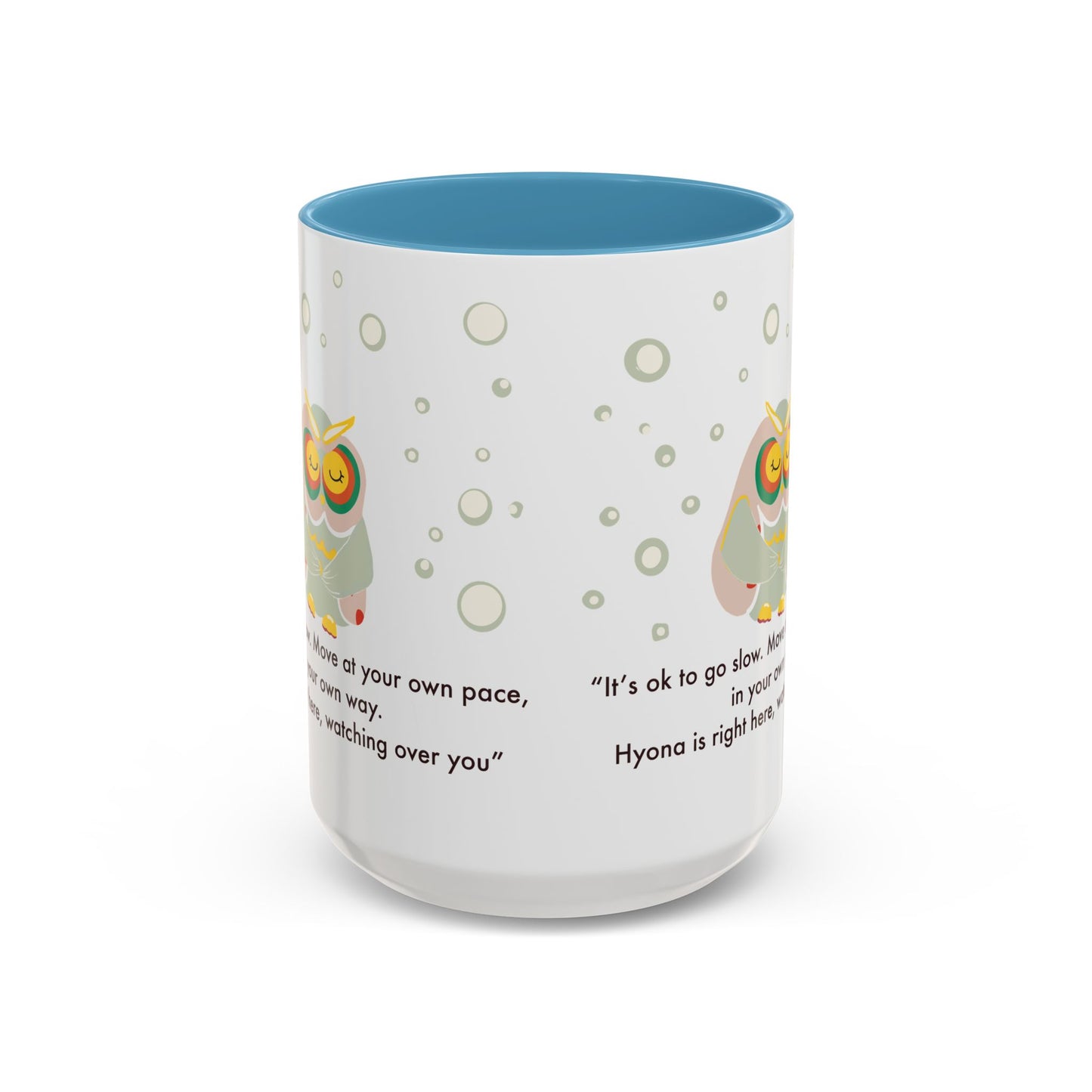 Inspirational Owl Coffee Mug - Relaxing Gift for Coffee Lovers, Motivational Drinkware, Cute Home Decor, Self-Care Reminder