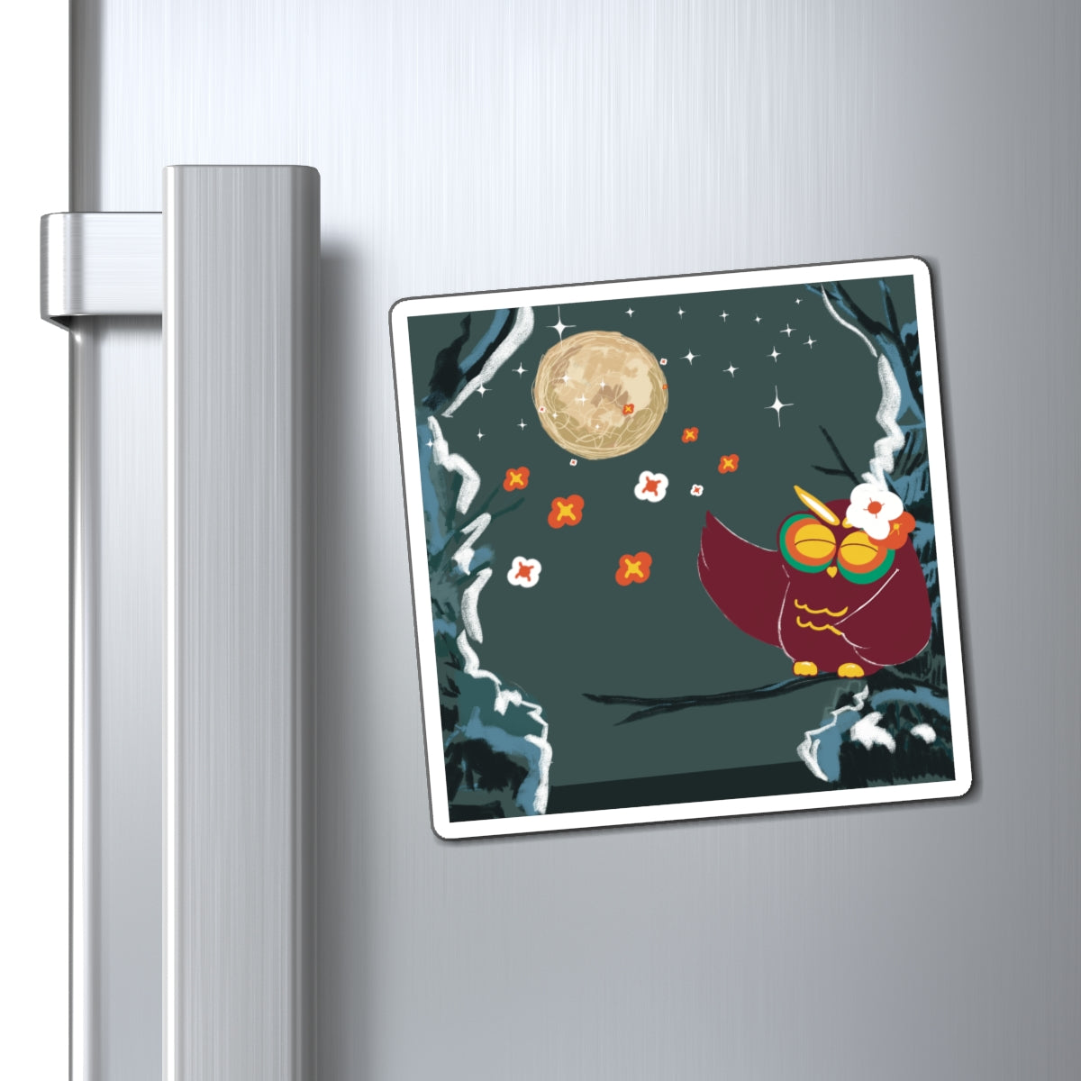 Whimsical Owl Magnet – Nighttime Decor for Nature Lovers