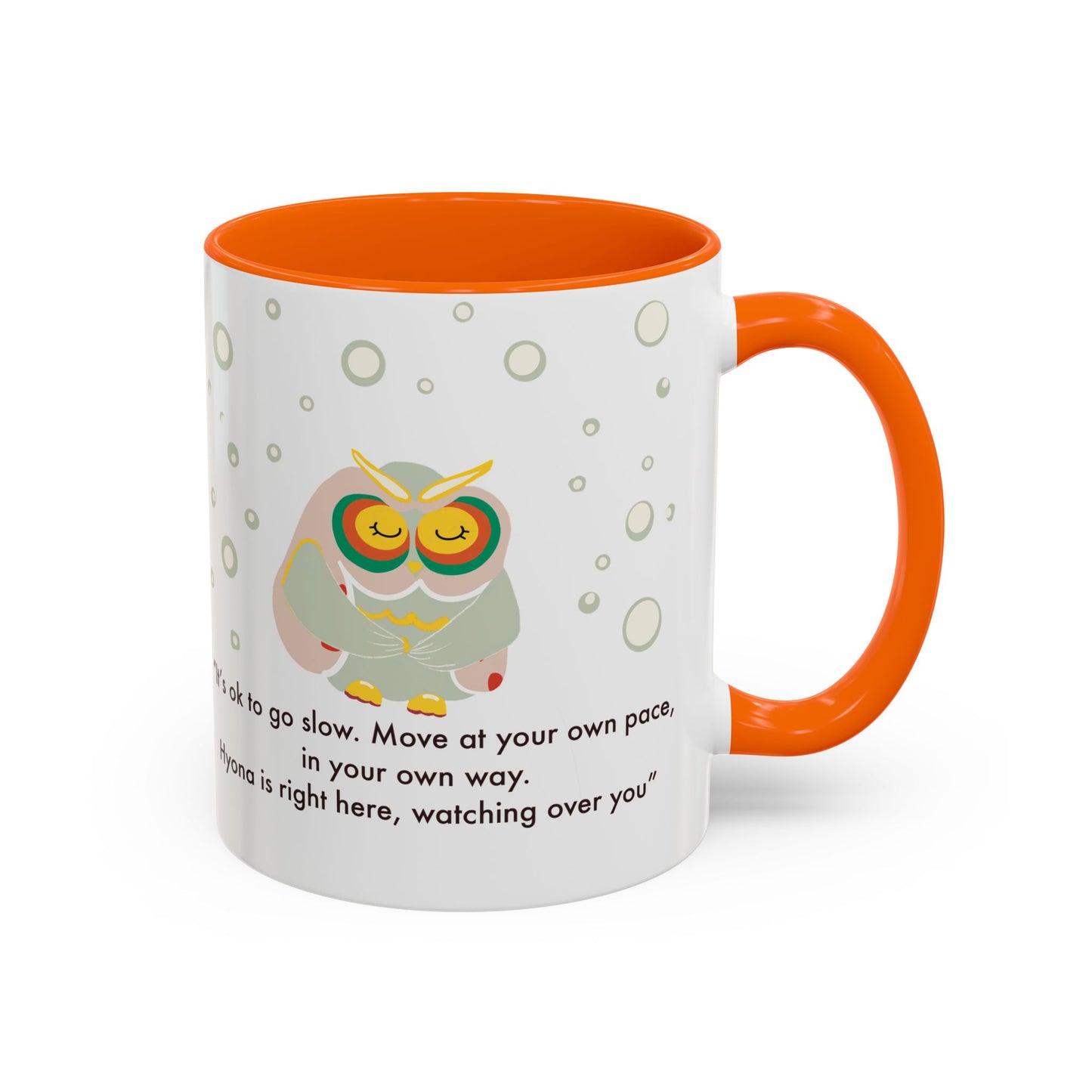 Inspirational Owl Coffee Mug - Relaxing Gift for Coffee Lovers, Motivational Drinkware, Cute Home Decor, Self-Care Reminder