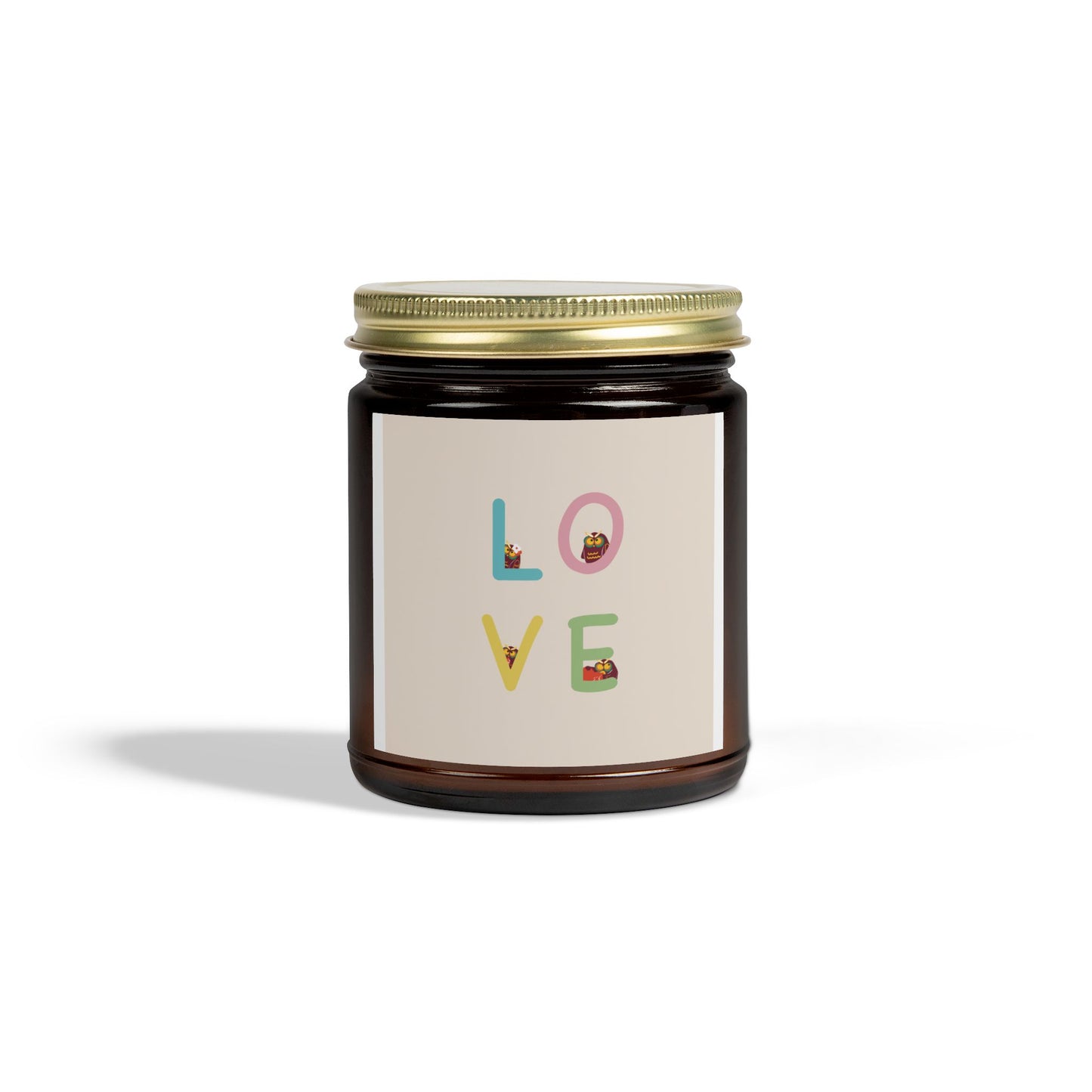 Coconut Apricot Scented Candle - 'LOVE' Design, 4oz & 9oz