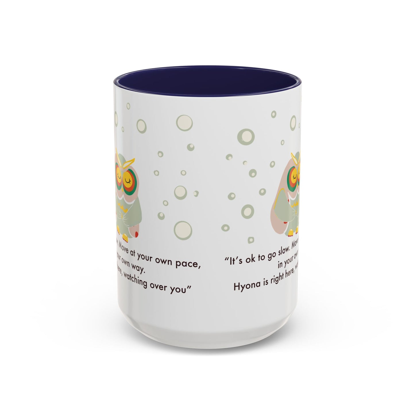 Inspirational Owl Coffee Mug - Relaxing Gift for Coffee Lovers, Motivational Drinkware, Cute Home Decor, Self-Care Reminder