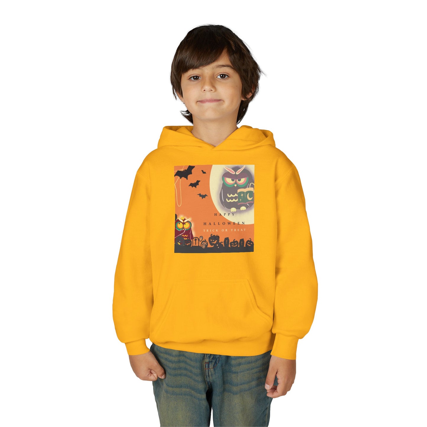 Halloween Youth Hoodie - Spooky Graphic Sweatshirt, Perfect for Fall Fun, Trick-or-Treating, Costume Parties, Cozy Sweater
