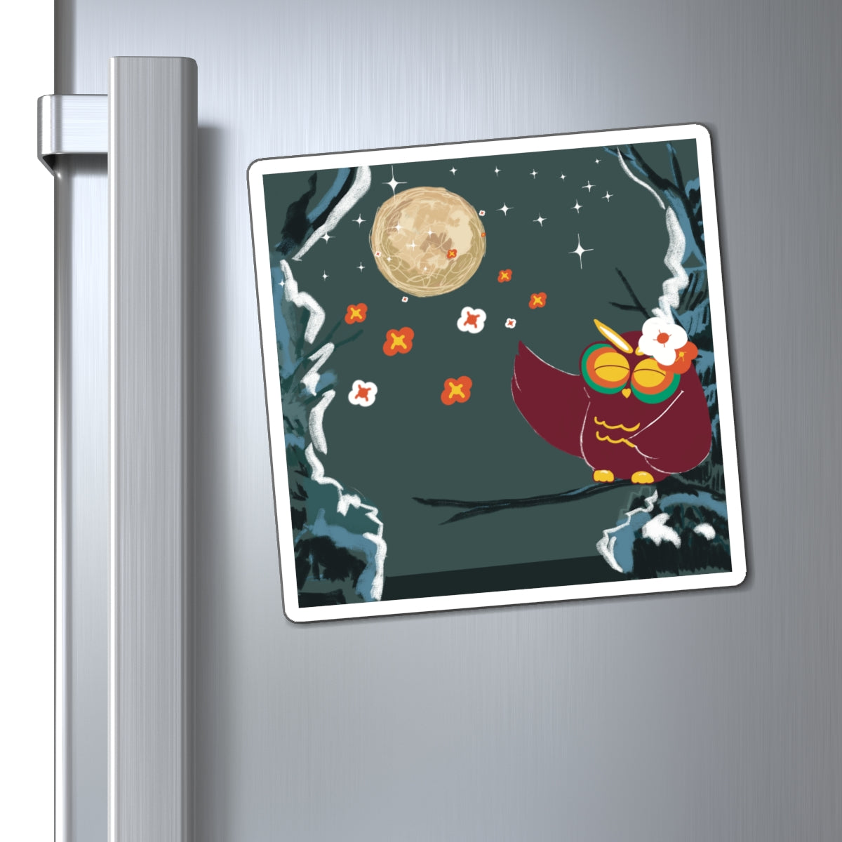 Whimsical Owl Magnet – Nighttime Decor for Nature Lovers