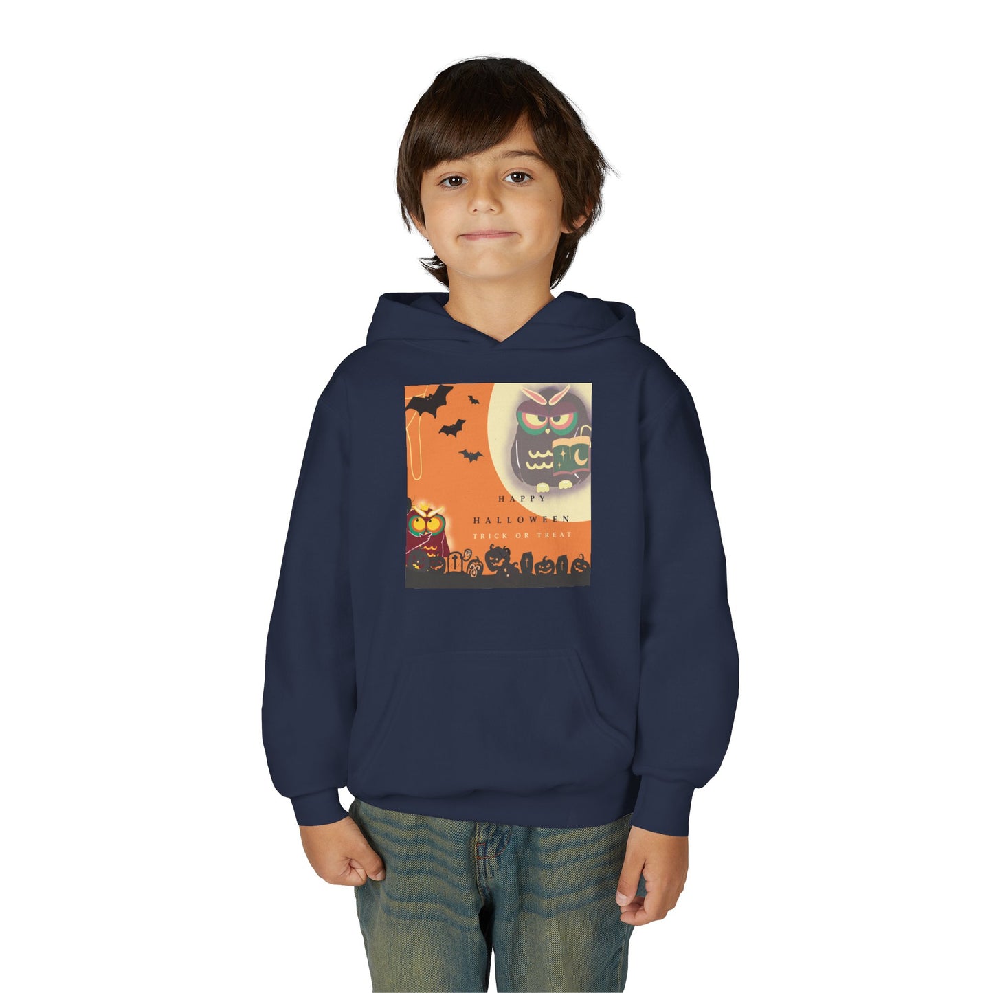 Halloween Youth Hoodie - Spooky Graphic Sweatshirt, Perfect for Fall Fun, Trick-or-Treating, Costume Parties, Cozy Sweater