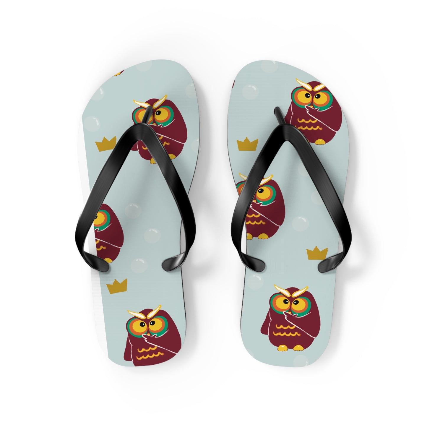 Owl Print Flip Flops - Fun Summer Footwear