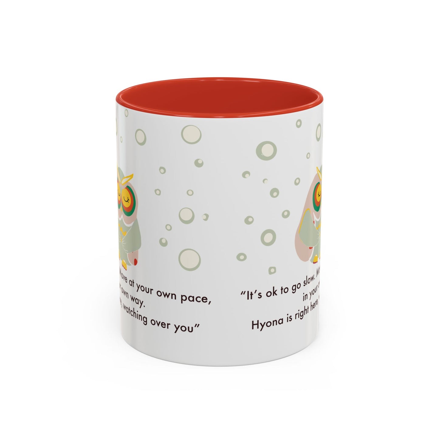 Inspirational Owl Coffee Mug - Relaxing Gift for Coffee Lovers, Motivational Drinkware, Cute Home Decor, Self-Care Reminder