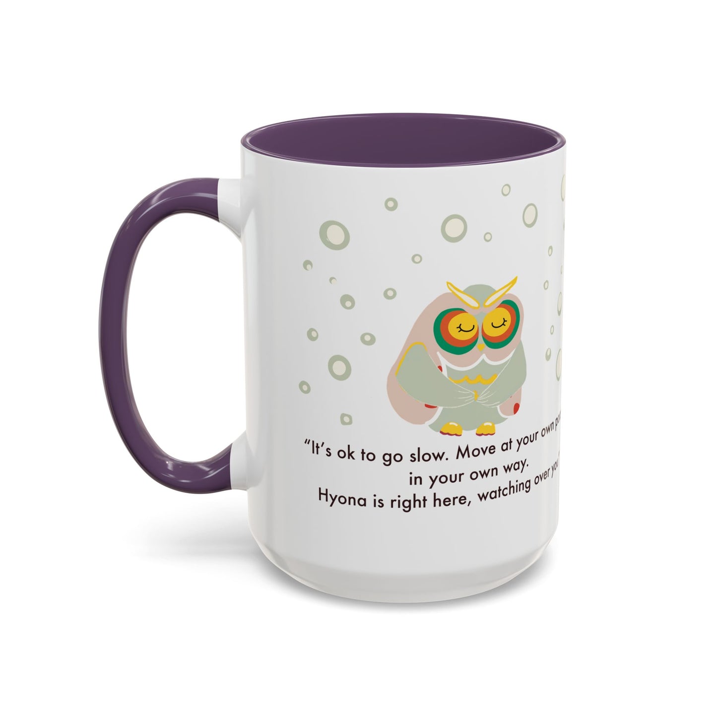 Inspirational Owl Coffee Mug - Relaxing Gift for Coffee Lovers, Motivational Drinkware, Cute Home Decor, Self-Care Reminder