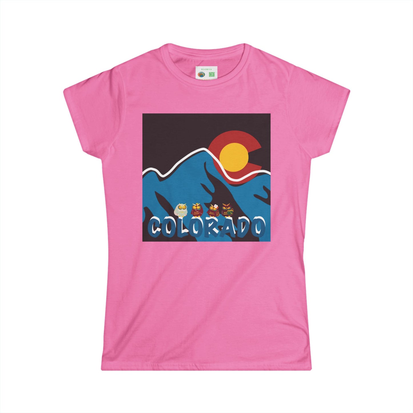 Colorado Mountain Graphic Tee | Women's Softstyle T-Shirt, Colorado Lover Gift, Travel Shirt, Nature Top, Outdoor Adventure Apparel