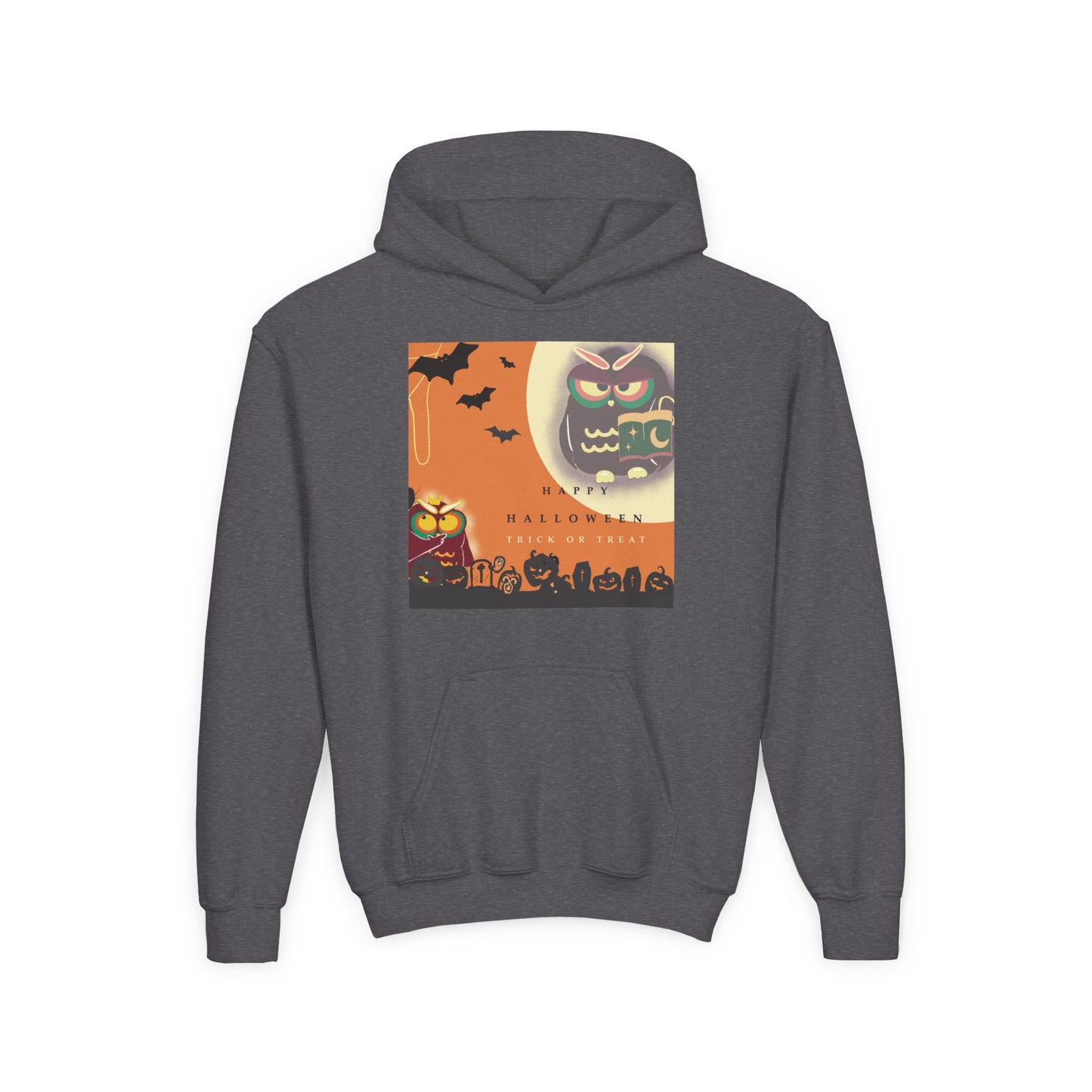 Halloween Youth Hoodie - Spooky Graphic Sweatshirt, Perfect for Fall Fun, Trick-or-Treating, Costume Parties, Cozy Sweater