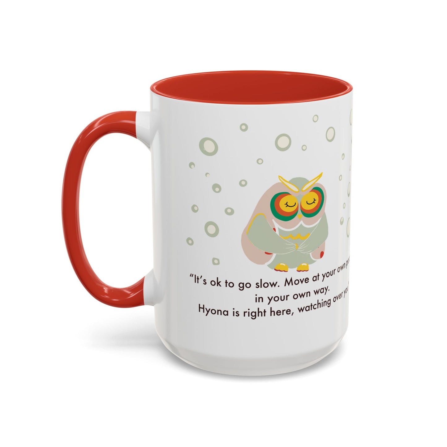 Inspirational Owl Coffee Mug - Relaxing Gift for Coffee Lovers, Motivational Drinkware, Cute Home Decor, Self-Care Reminder