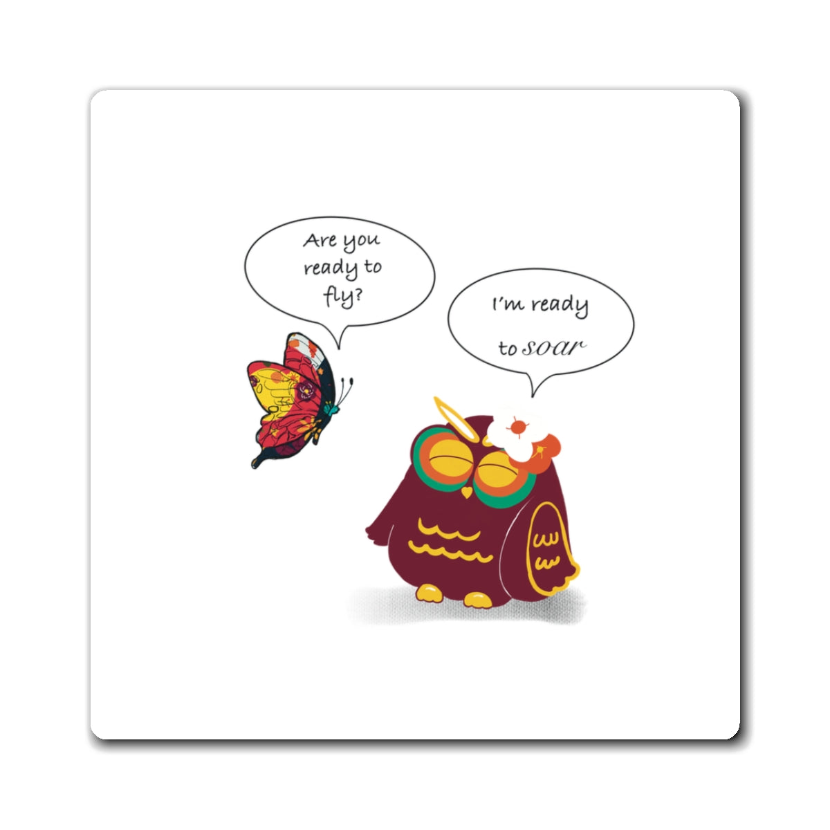Cute Owl & Butterfly Magnets - Inspirational Home Decor, Fun Kitchen Gifts, Kids Room Accessories, Motivational Quotes