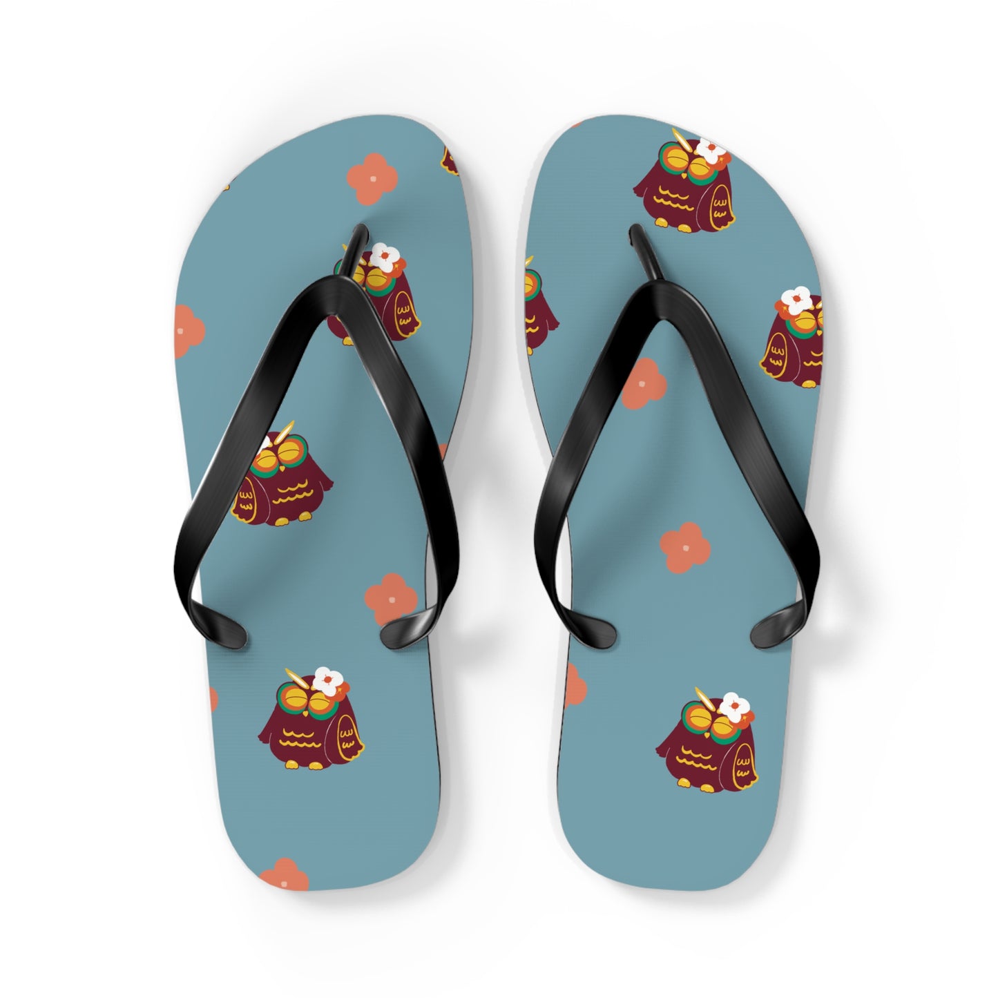 Whimsical Owl Flip Flops, Summer Beach Sandals, Fun Vacation Footwear, Cute Summer Accessories, Gifts for Owl Lovers