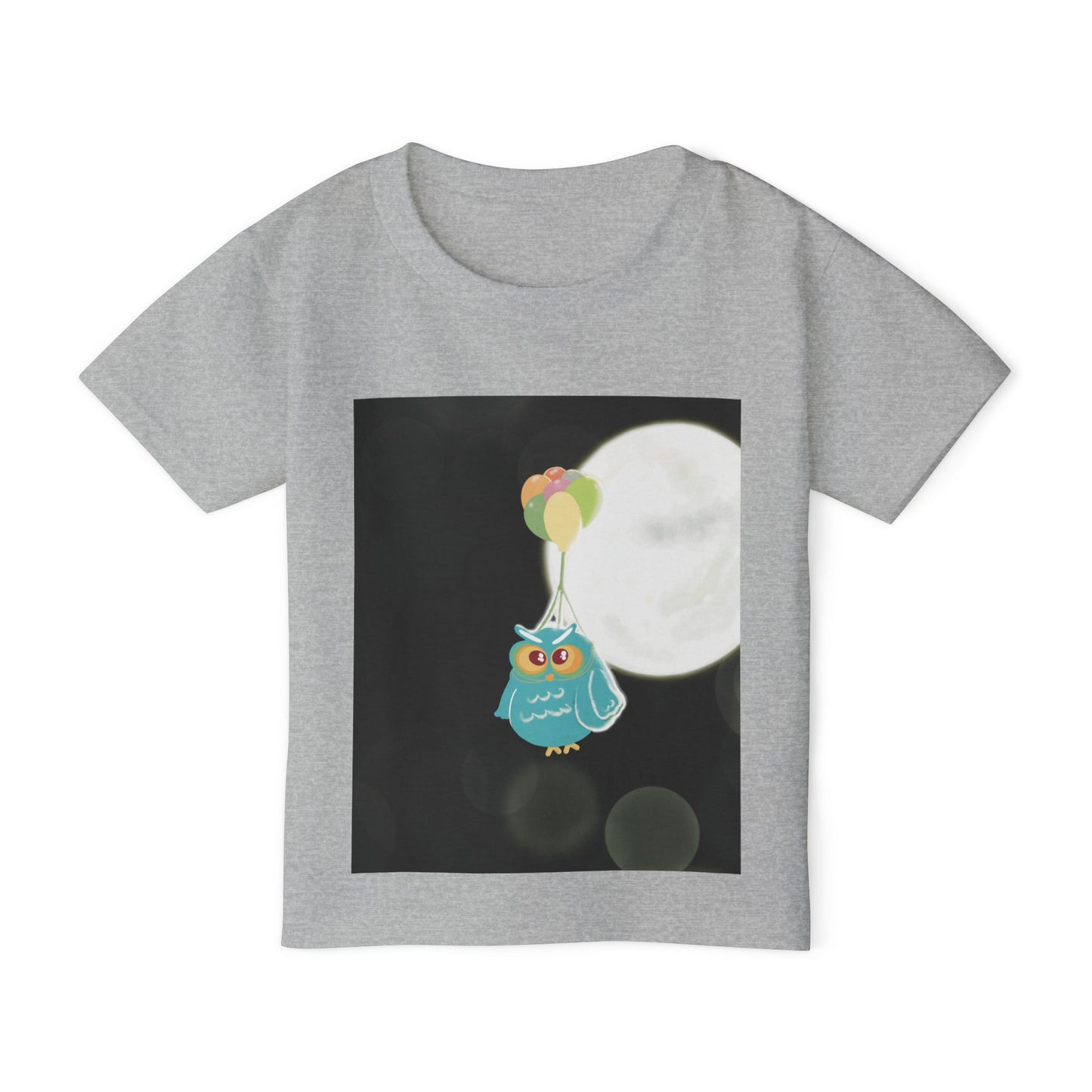 Whimsical Owl Toddler T-Shirt with Balloon Design