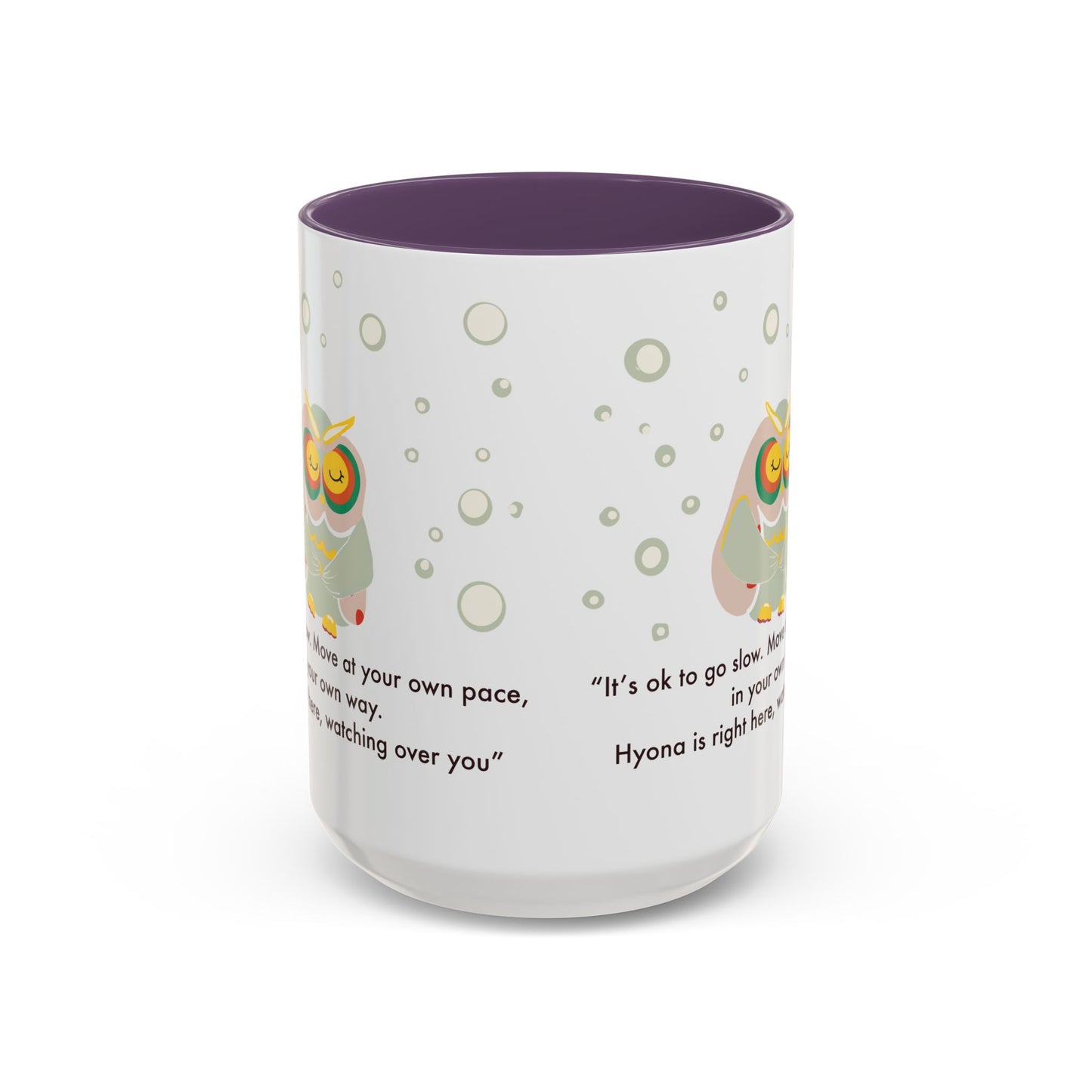 Inspirational Owl Coffee Mug - Relaxing Gift for Coffee Lovers, Motivational Drinkware, Cute Home Decor, Self-Care Reminder