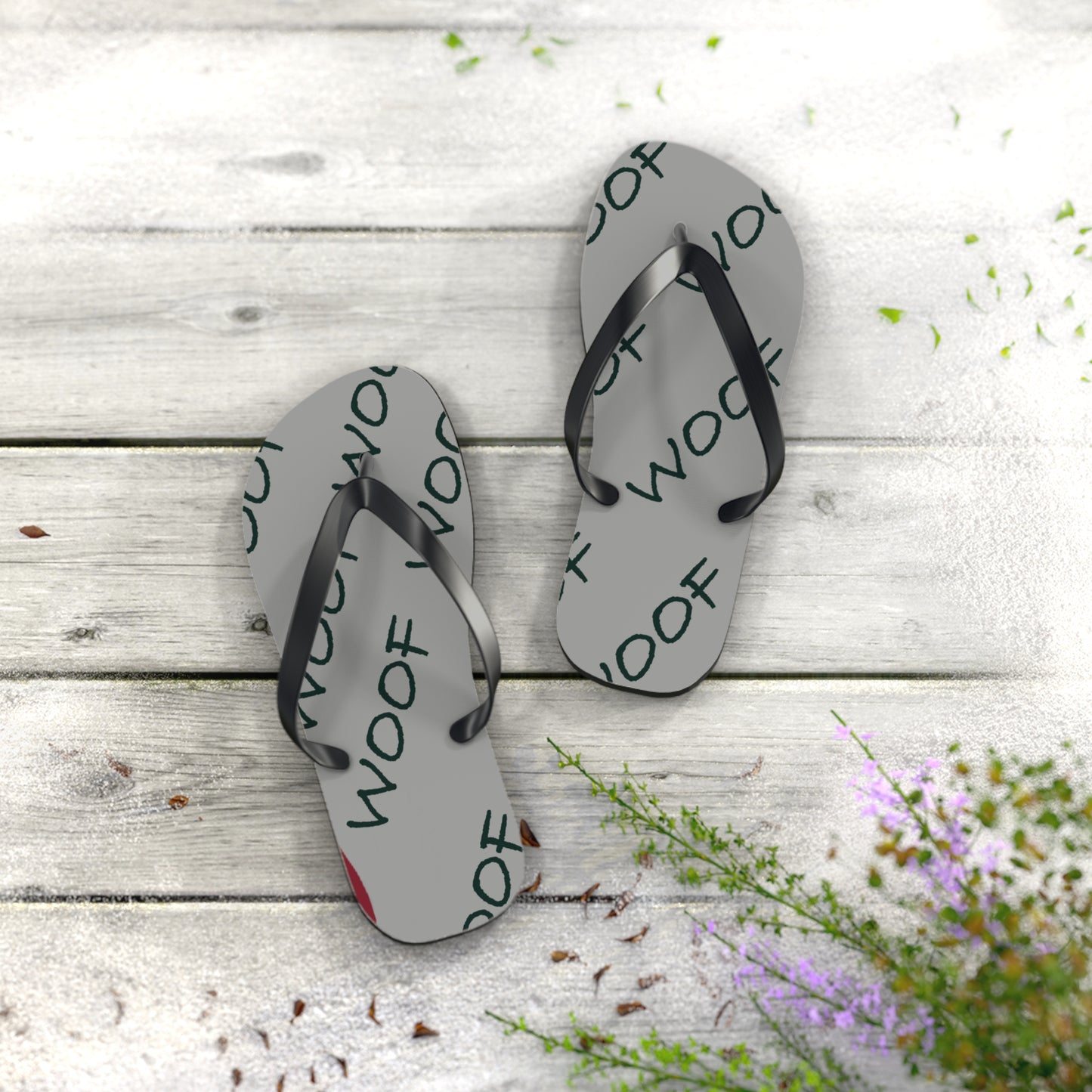 Woof Flip Flops | Fun Pet Lover Sandals for Beach Days, Summer Vibes, Dog Lover Gifts, Casual Footwear, Animal-Themed Summer Gear