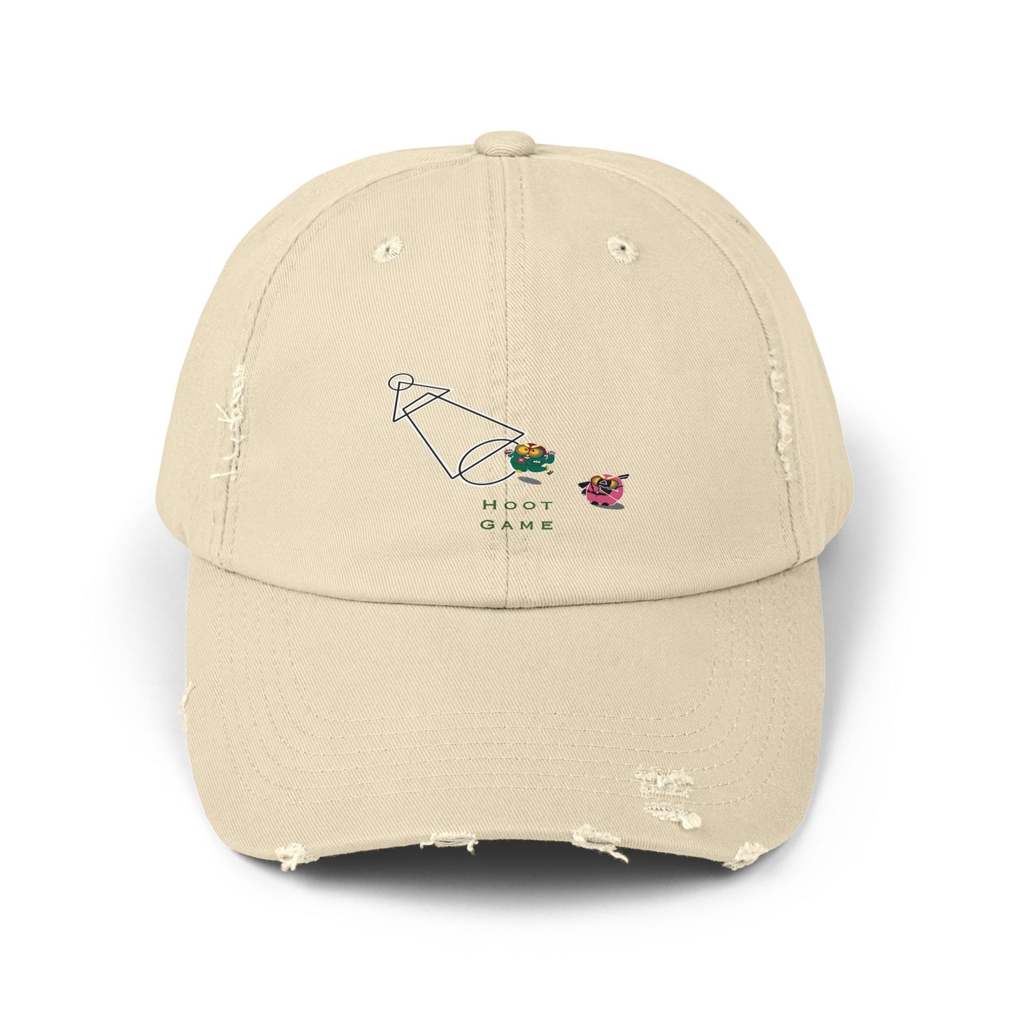 Unisex Distressed Cap - Hoot Game Inspired Fashion Hat
