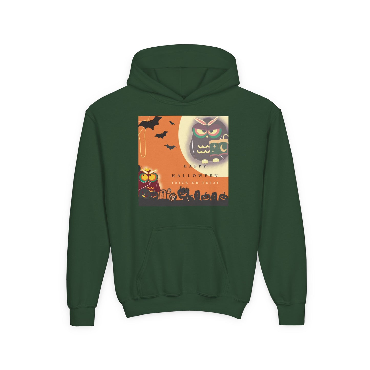 Halloween Youth Hoodie - Spooky Graphic Sweatshirt, Perfect for Fall Fun, Trick-or-Treating, Costume Parties, Cozy Sweater