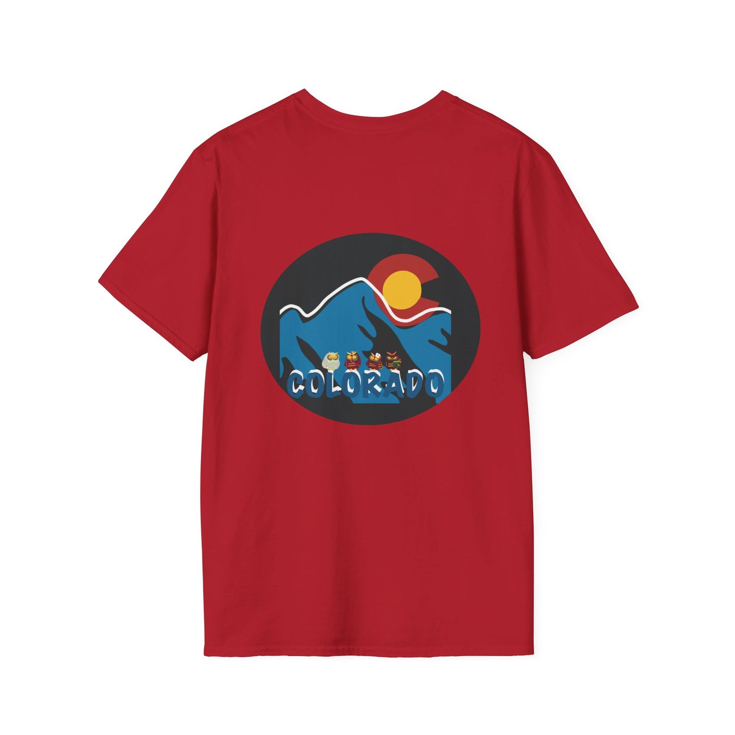 Colorado Mountain Graphic T-Shirt, Unisex Softstyle Tee, Outdoor Adventure Shirt, Vacation Souvenir, Gift for Nature Lovers