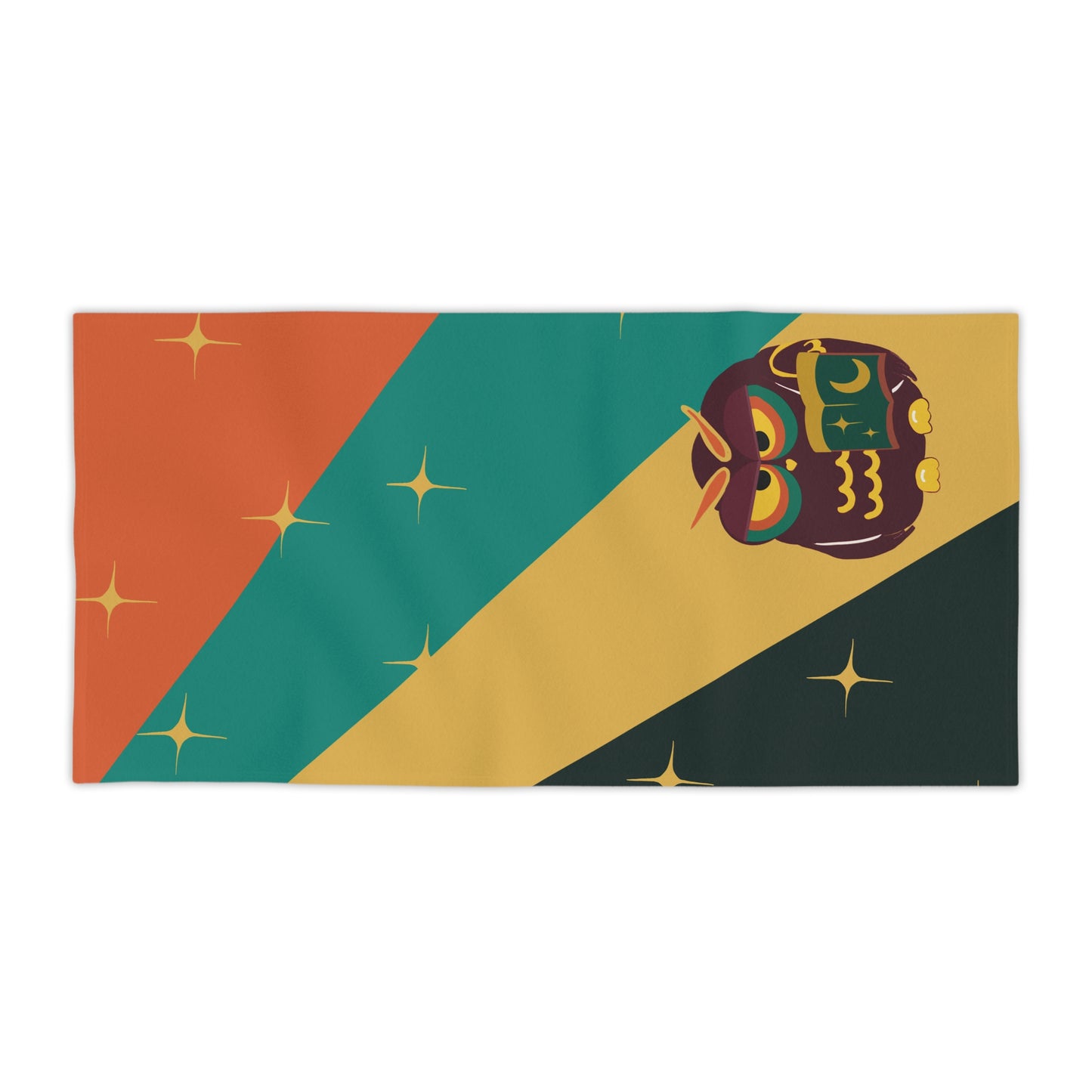 Retro Owl Beach Towel – Colorful, Fun & Perfect for Summer Adventures
