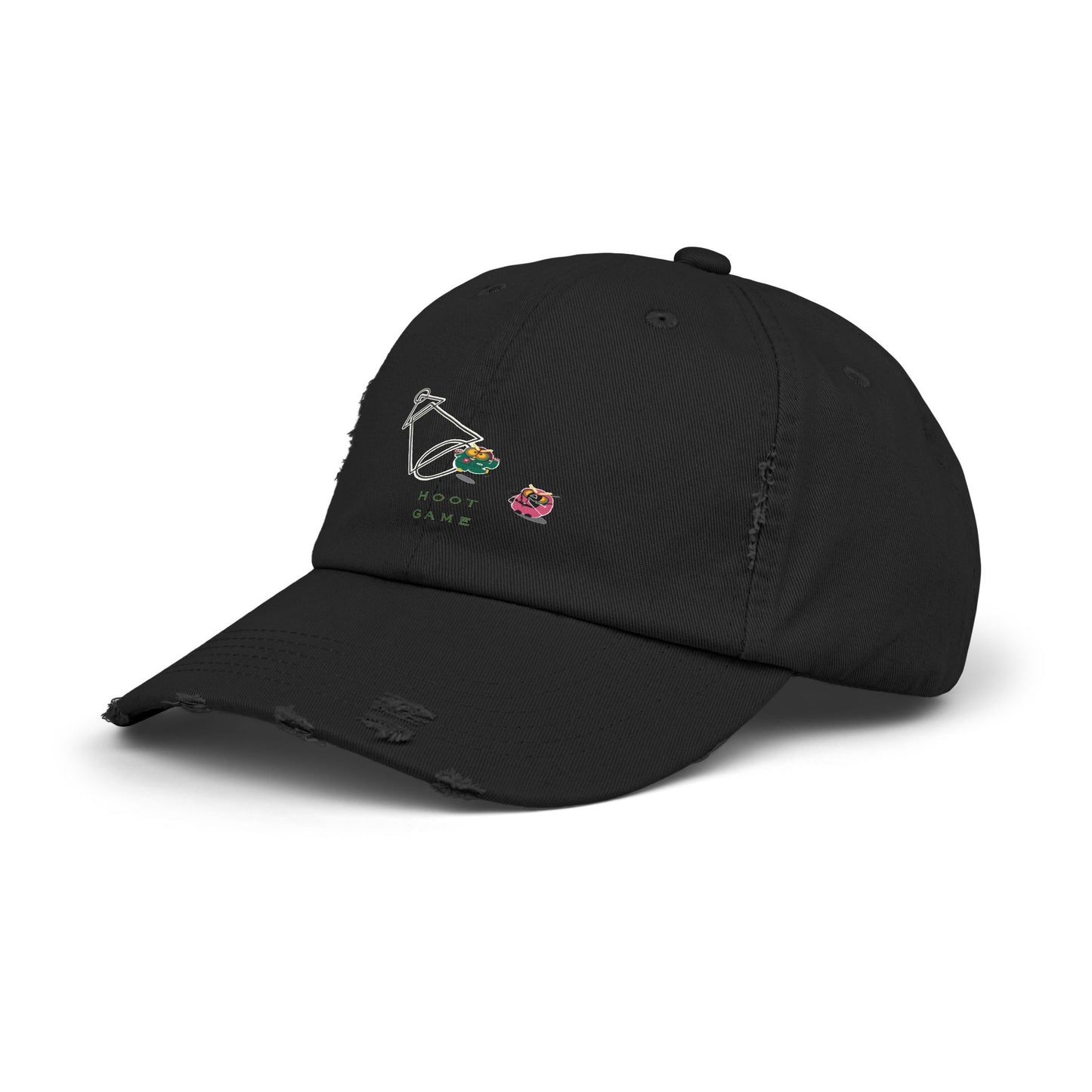 Unisex Distressed Cap - Hoot Game Inspired Fashion Hat