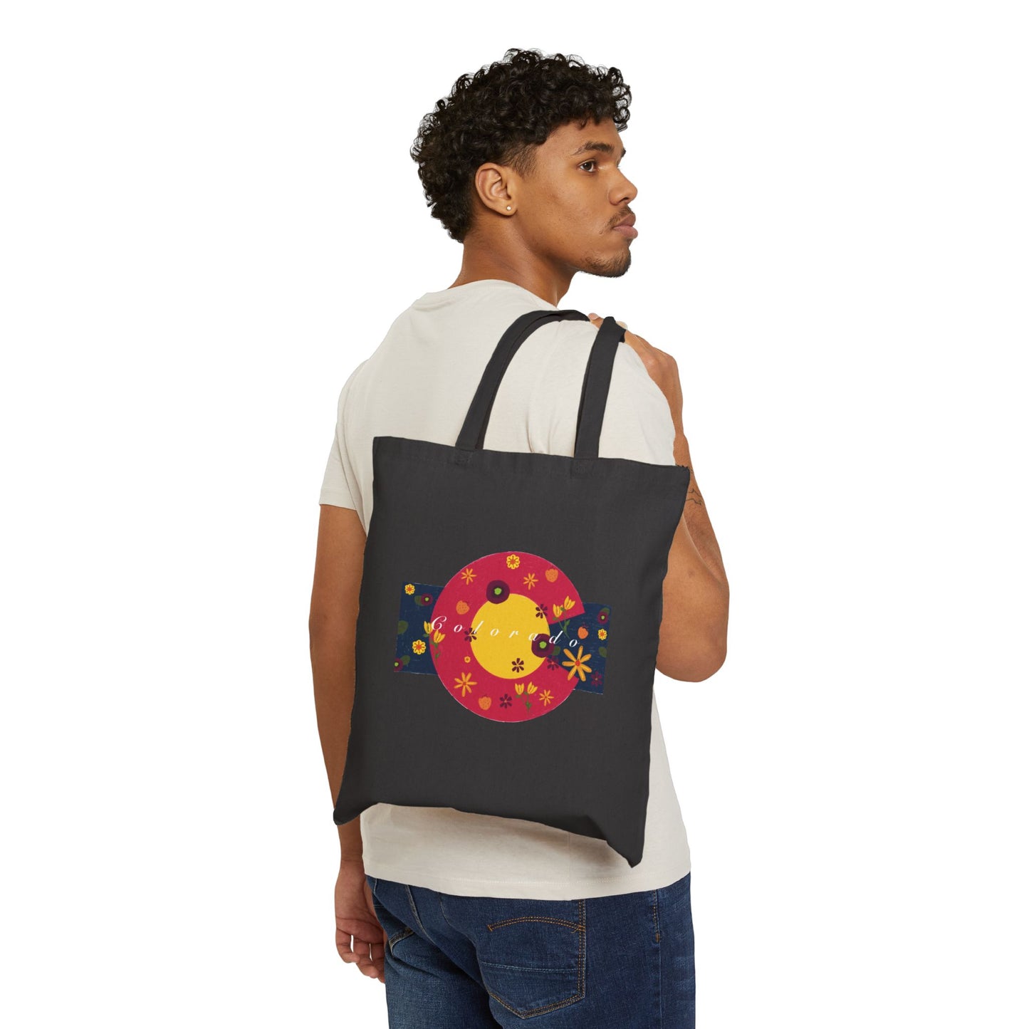 Vibrant Floral Tote Bag, Eco-Friendly Shopping Bag, Beach Bag, Reusable Grocery Bag, Gift for Her, Artsy Canvas Bag