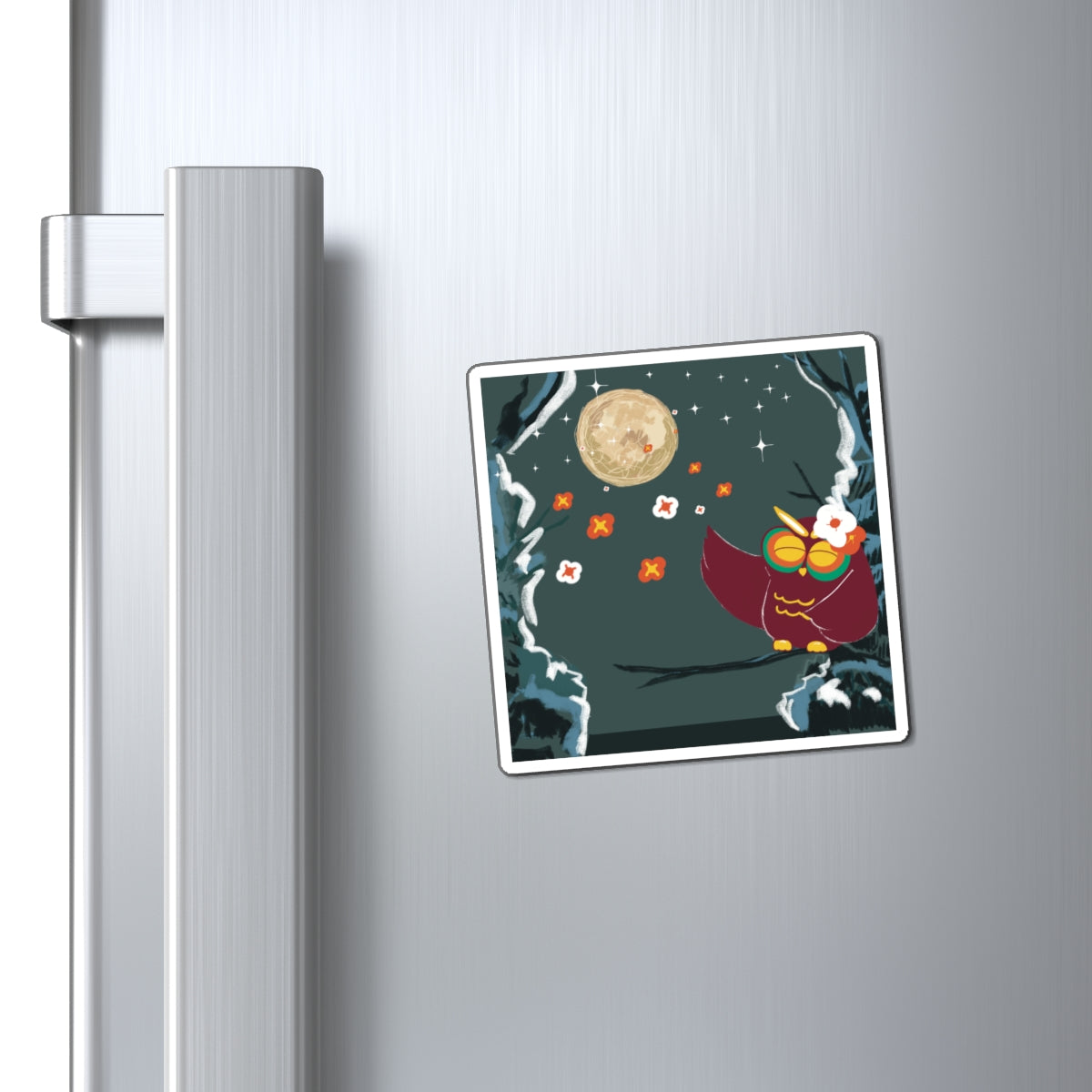 Whimsical Owl Magnet – Nighttime Decor for Nature Lovers