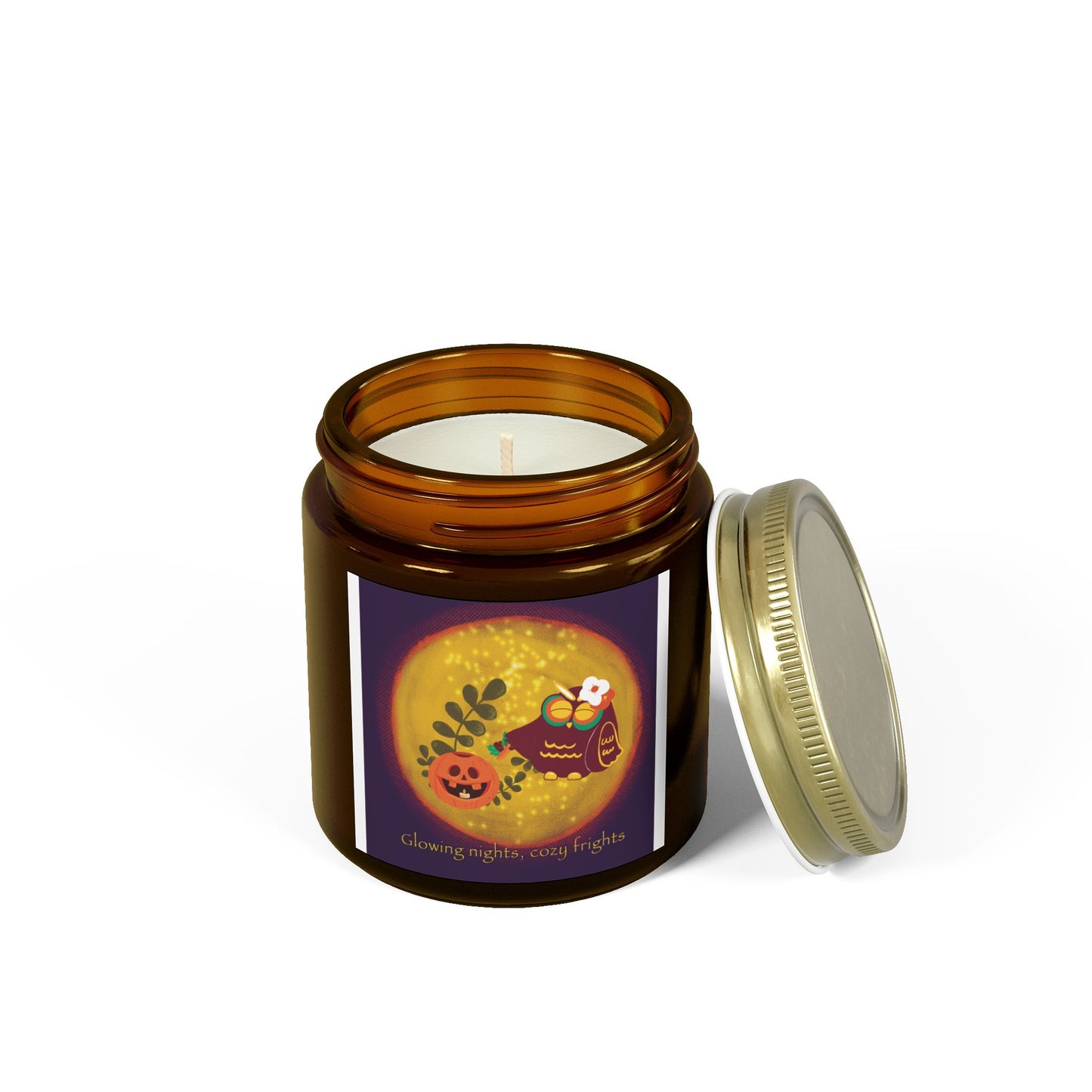 Cozy Autumn Scented Candles | Coconut Apricot Wax (4oz, 9oz) - Perfect for Fall Decor, Relaxation, Home Fragrance, Gifts, Halloween