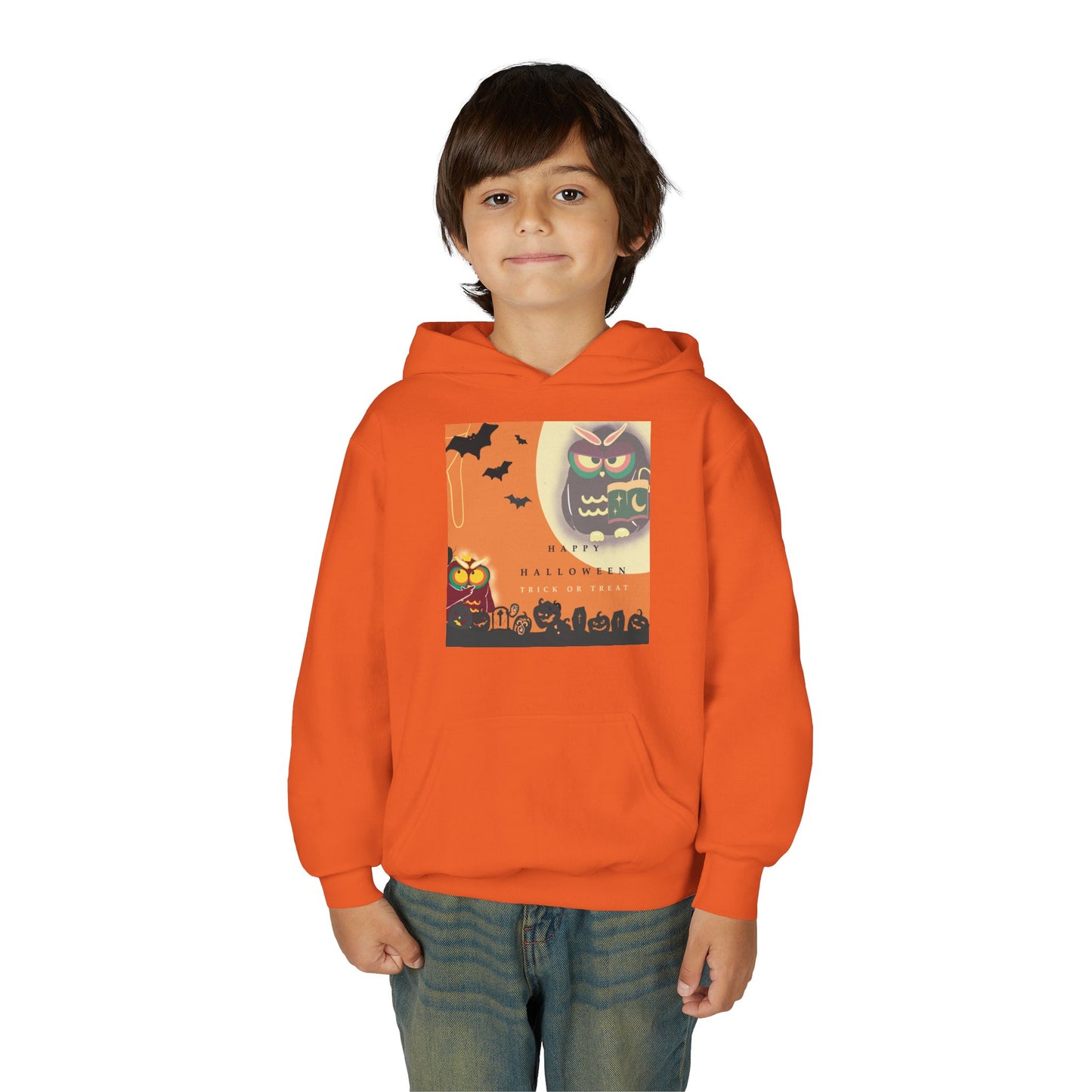 Halloween Youth Hoodie - Spooky Graphic Sweatshirt, Perfect for Fall Fun, Trick-or-Treating, Costume Parties, Cozy Sweater