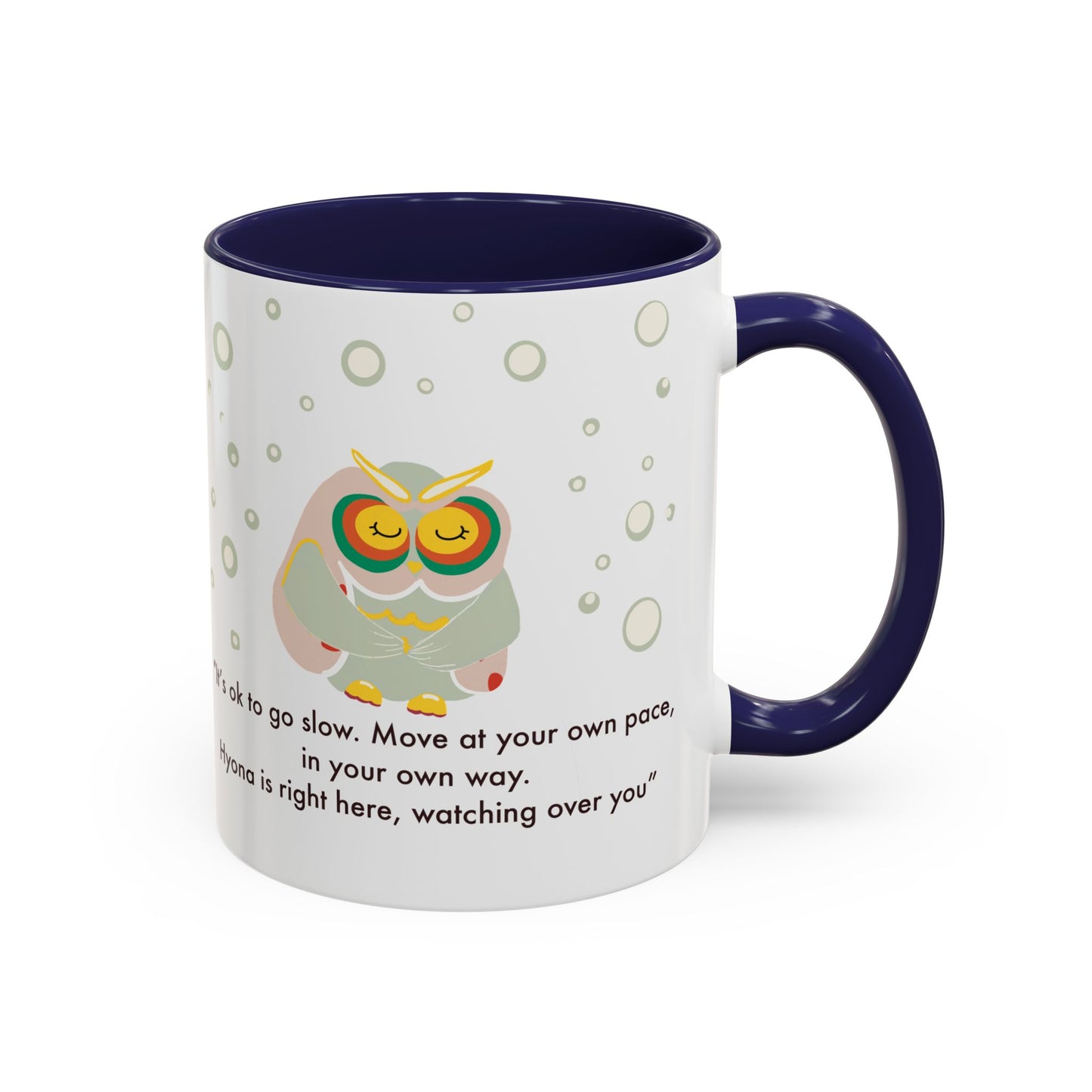 Inspirational Owl Coffee Mug - Relaxing Gift for Coffee Lovers, Motivational Drinkware, Cute Home Decor, Self-Care Reminder