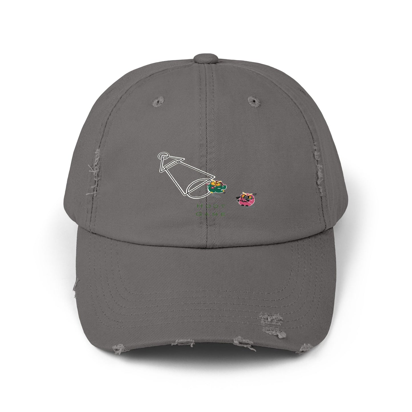 Unisex Distressed Cap - Hoot Game Inspired Fashion Hat