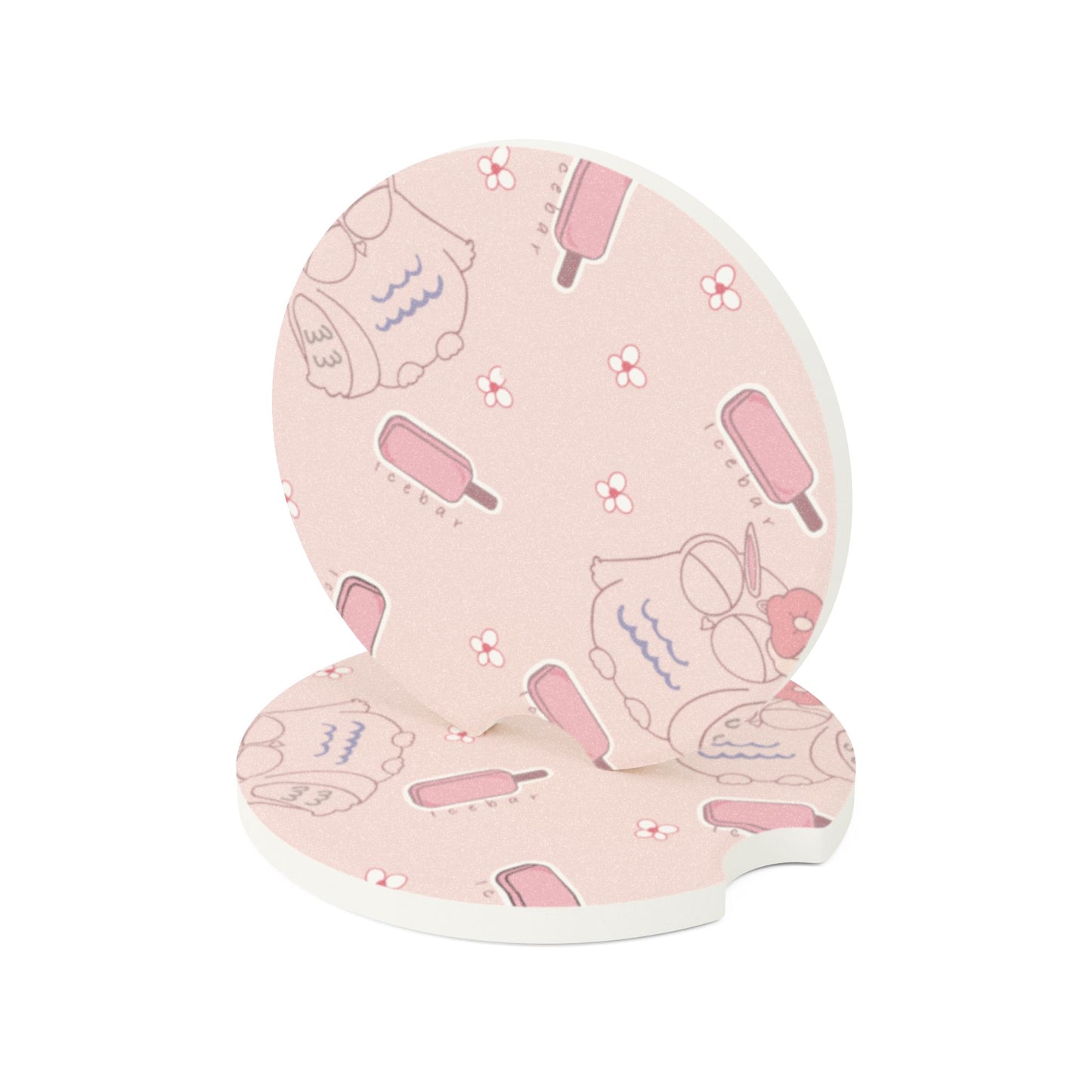 Cute Owl Soapstone Car Coaster, Drink Coaster, Car Accessories, Gift for Her, Cute Home Decor, Vehicle Organization