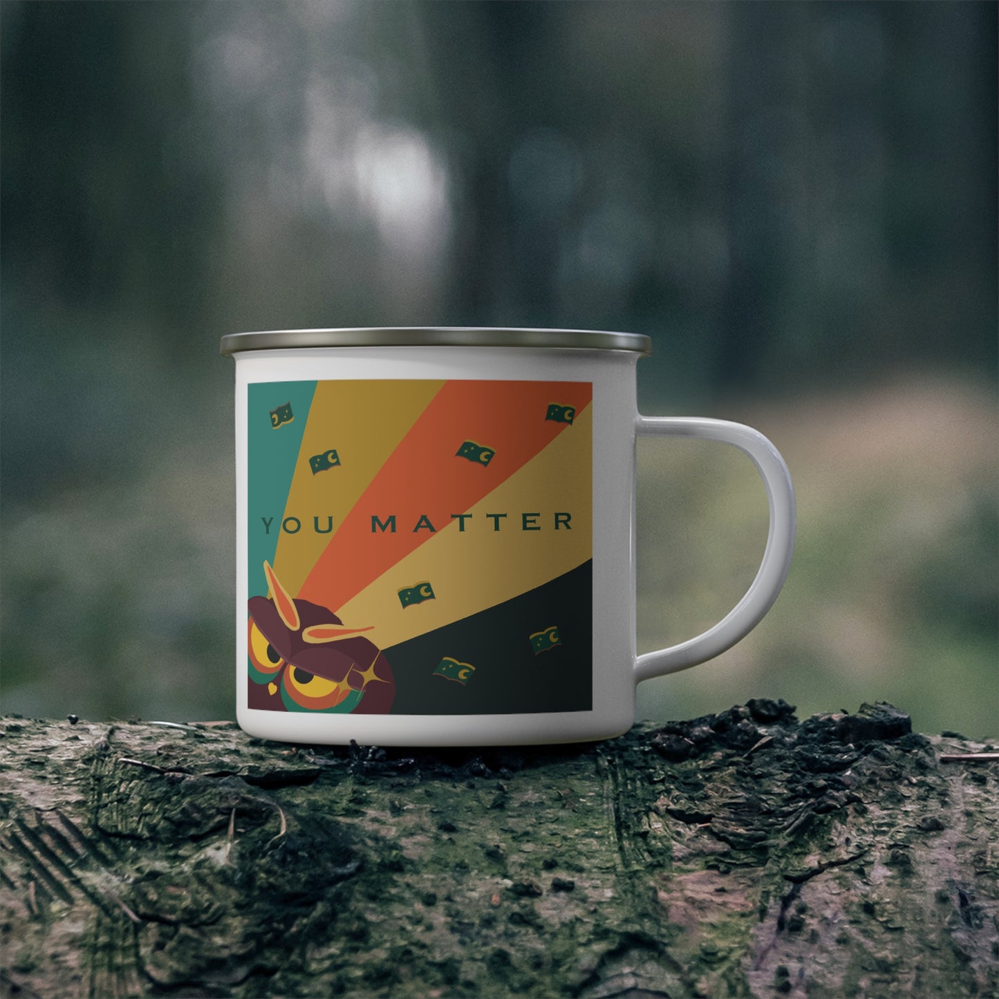 Motivational Enamel Camping Mug, You Matter Gift for Nature Lovers, Inspirational Travel Cup, Adventure Coffee Mug, Outdoor Drinking Vessel