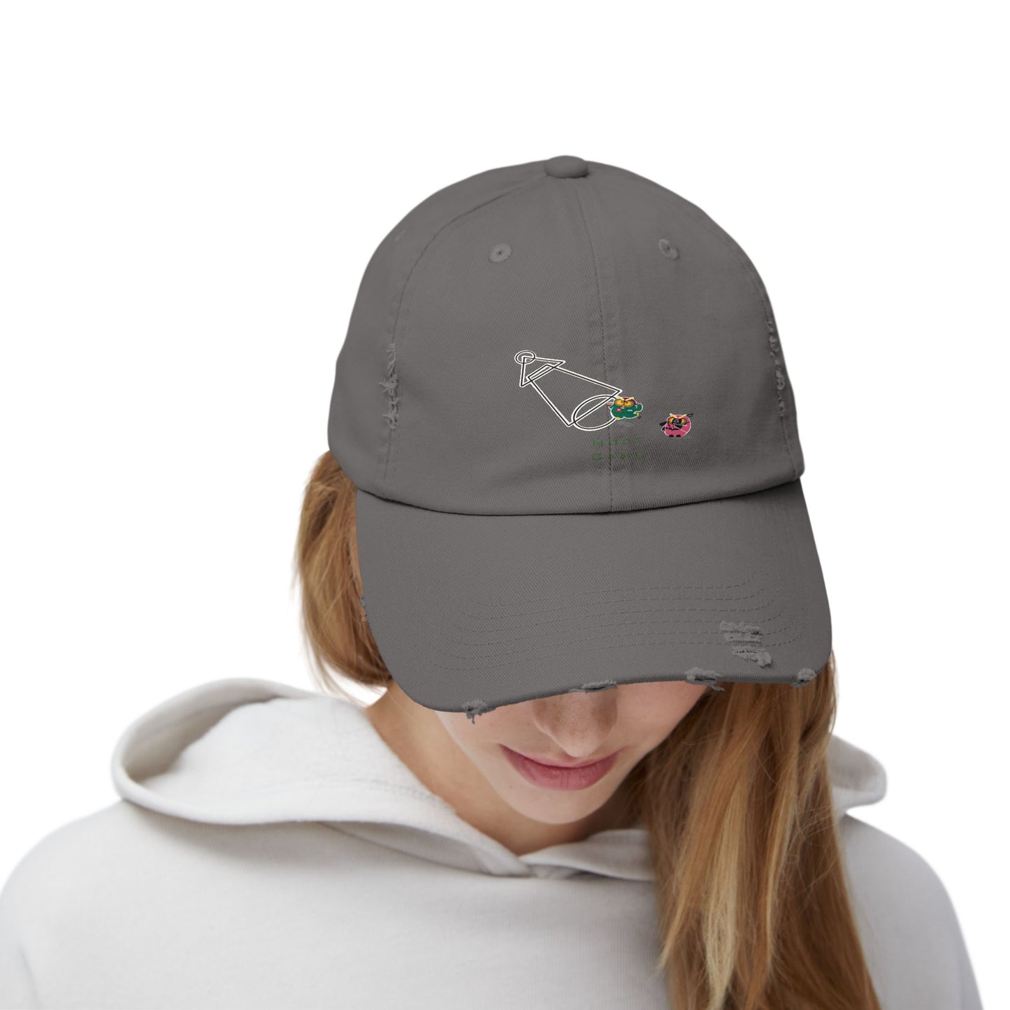 Unisex Distressed Cap - Hoot Game Inspired Fashion Hat
