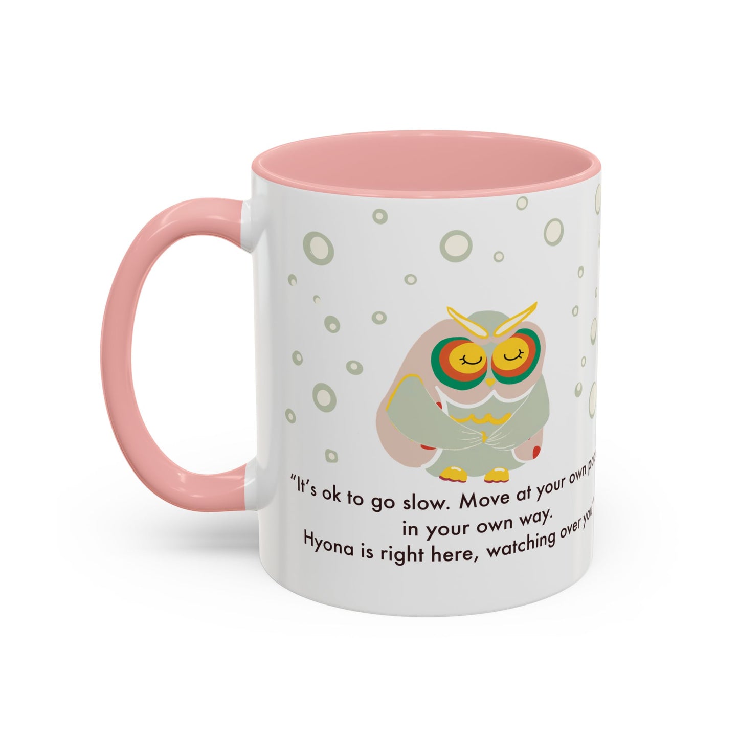 Inspirational Owl Coffee Mug - Relaxing Gift for Coffee Lovers, Motivational Drinkware, Cute Home Decor, Self-Care Reminder