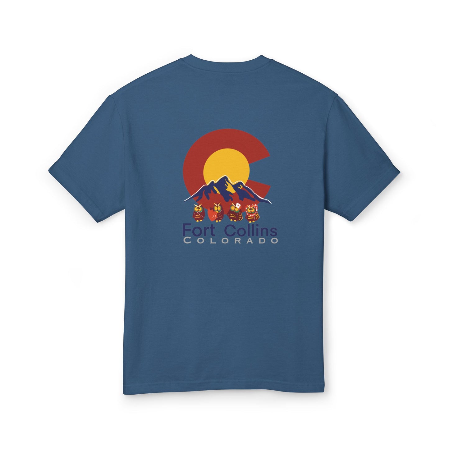 Fort Collins T-Shirt - Unisex Heavyweight Cotton Tee Featuring Colorado Design