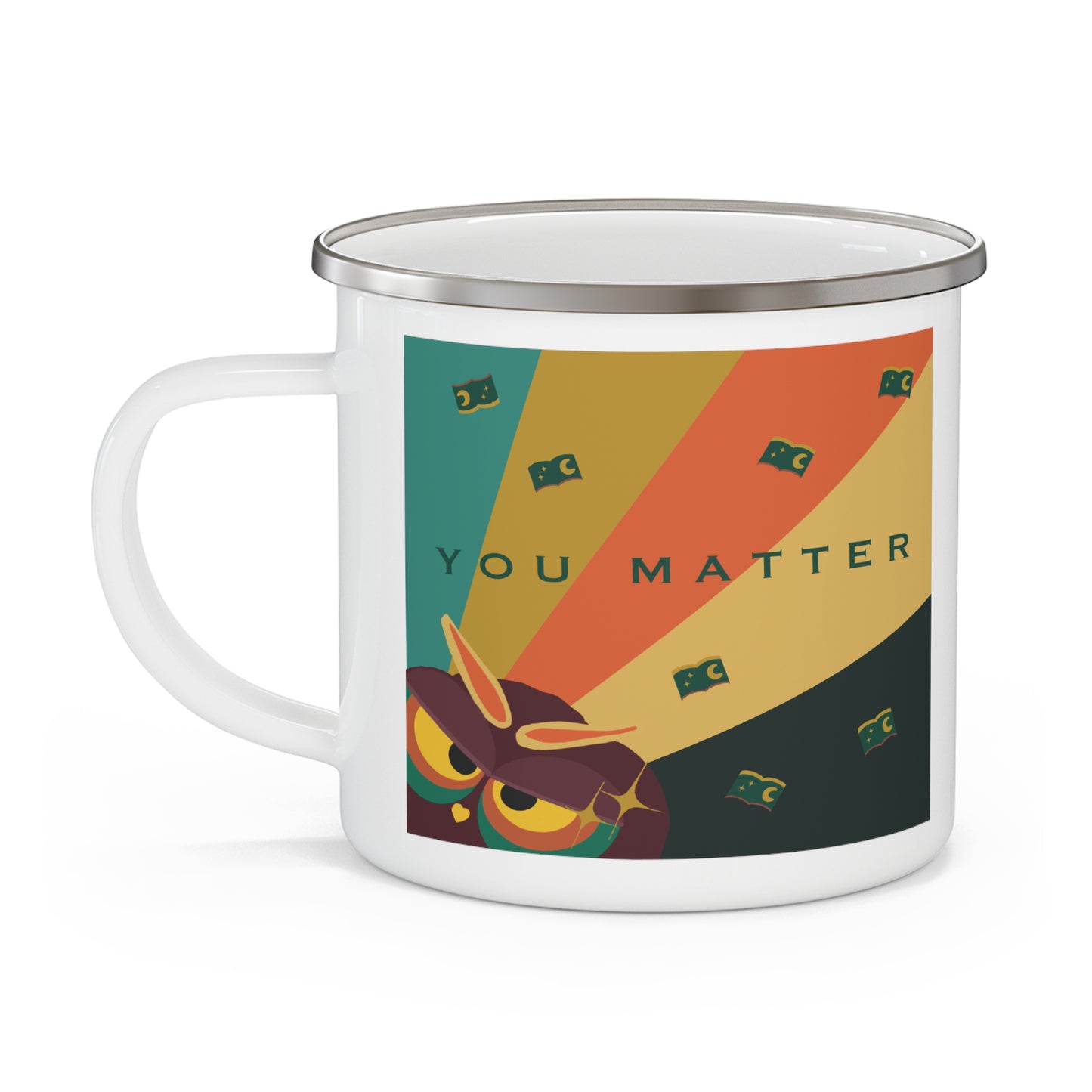 Motivational Enamel Camping Mug, You Matter Gift for Nature Lovers, Inspirational Travel Cup, Adventure Coffee Mug, Outdoor Drinking Vessel