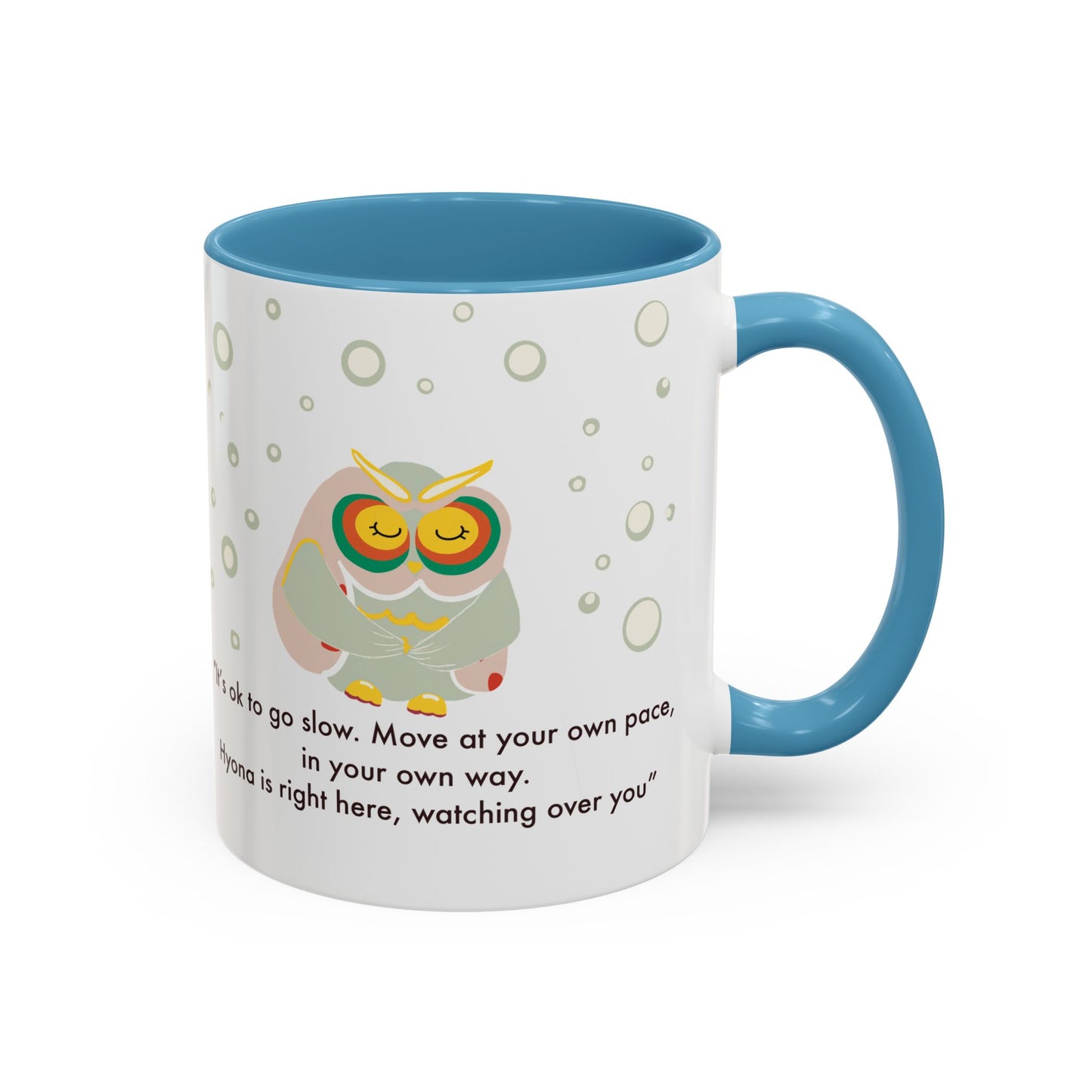 Inspirational Owl Coffee Mug - Relaxing Gift for Coffee Lovers, Motivational Drinkware, Cute Home Decor, Self-Care Reminder