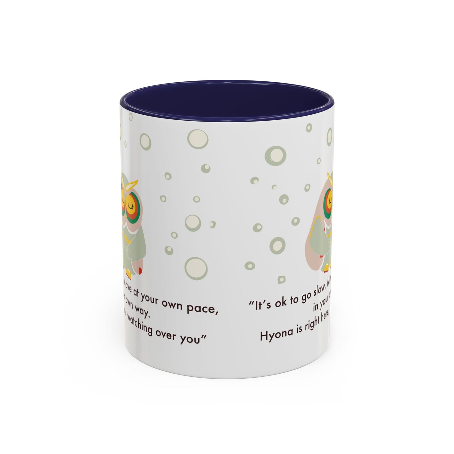 Inspirational Owl Coffee Mug - Relaxing Gift for Coffee Lovers, Motivational Drinkware, Cute Home Decor, Self-Care Reminder