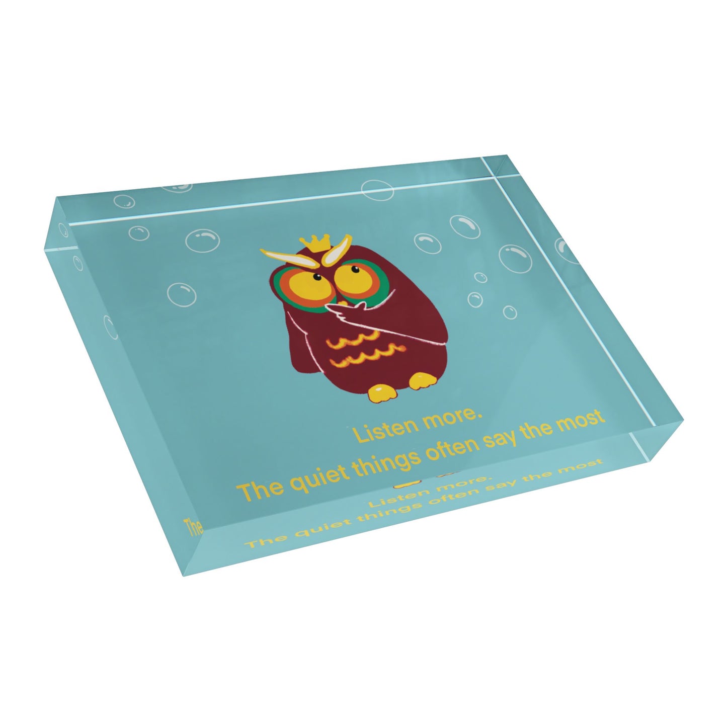 Whimsical Owl Photo Block - Cute Home Décor, Inspirational Gift, Office Art, Kid's Room Decoration, Conversation Starter
