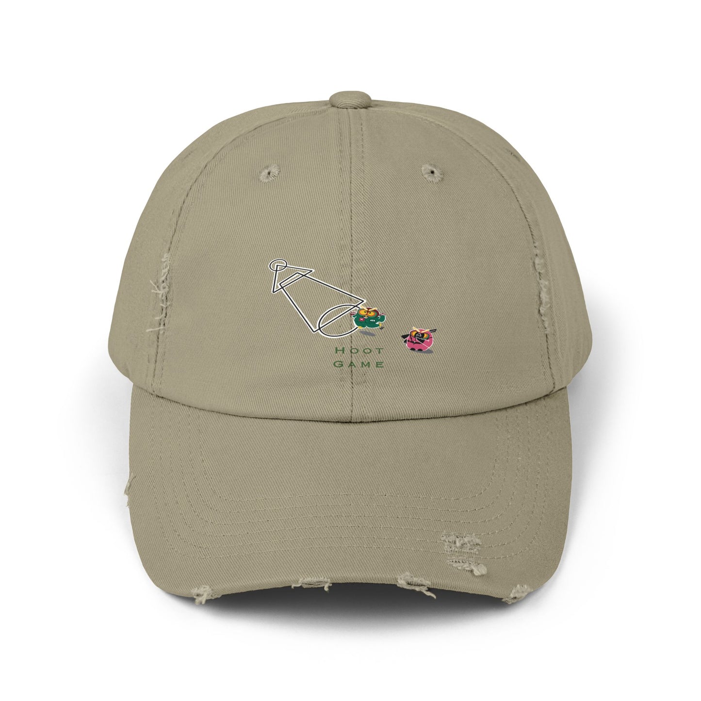 Unisex Distressed Cap - Hoot Game Inspired Fashion Hat